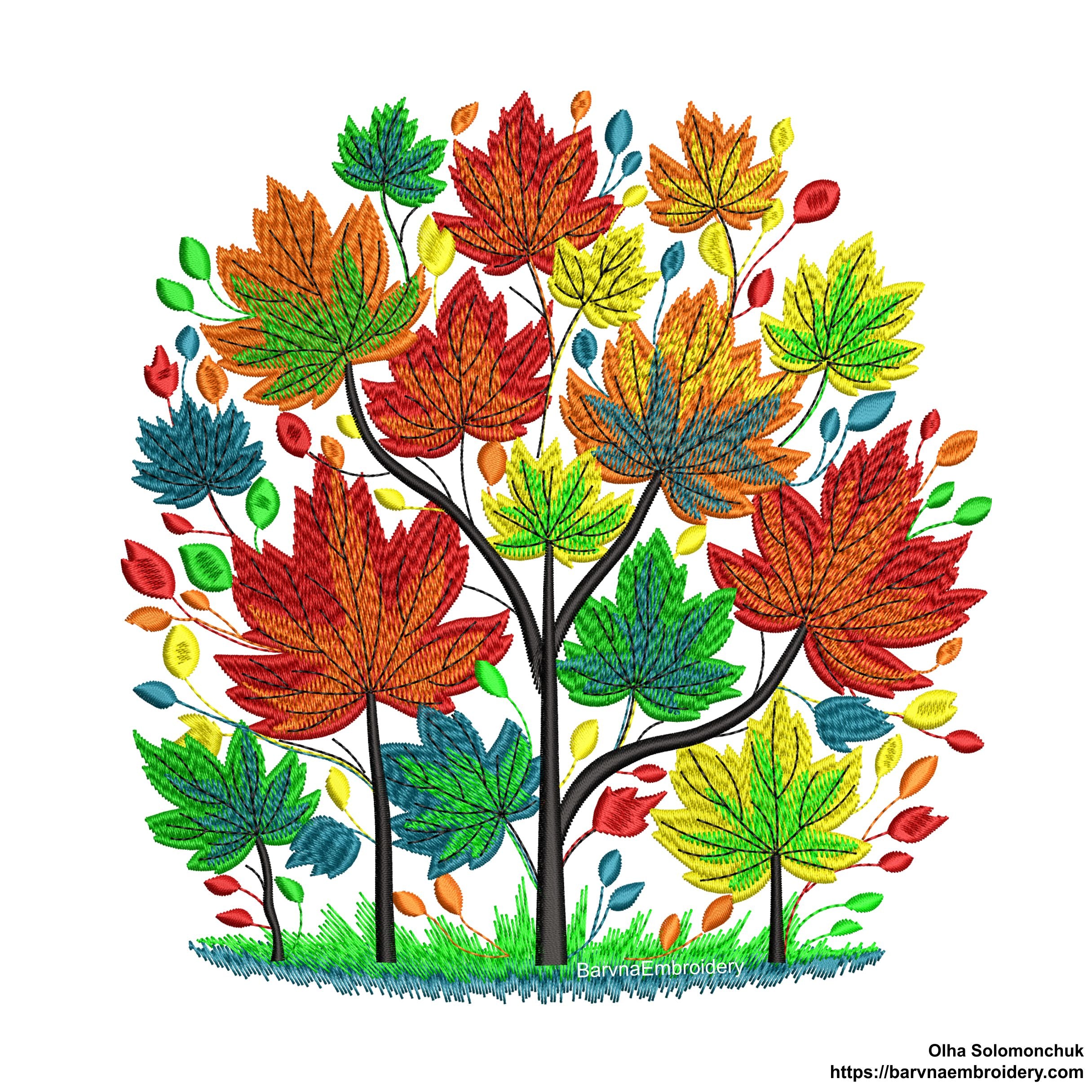 Fall embroidery designs. Autumn leaves embroidery designs for machine ...