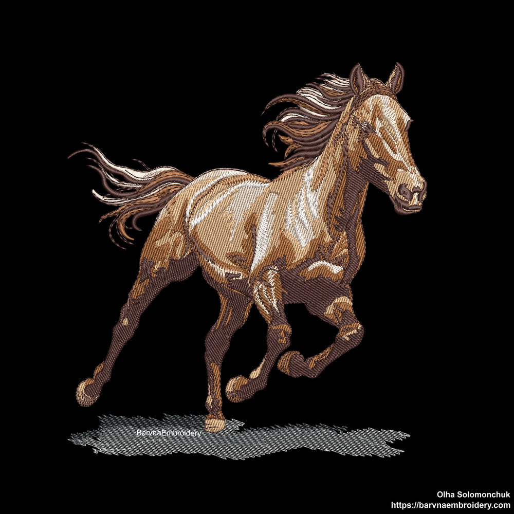 A running horse Machine embroidery designs.