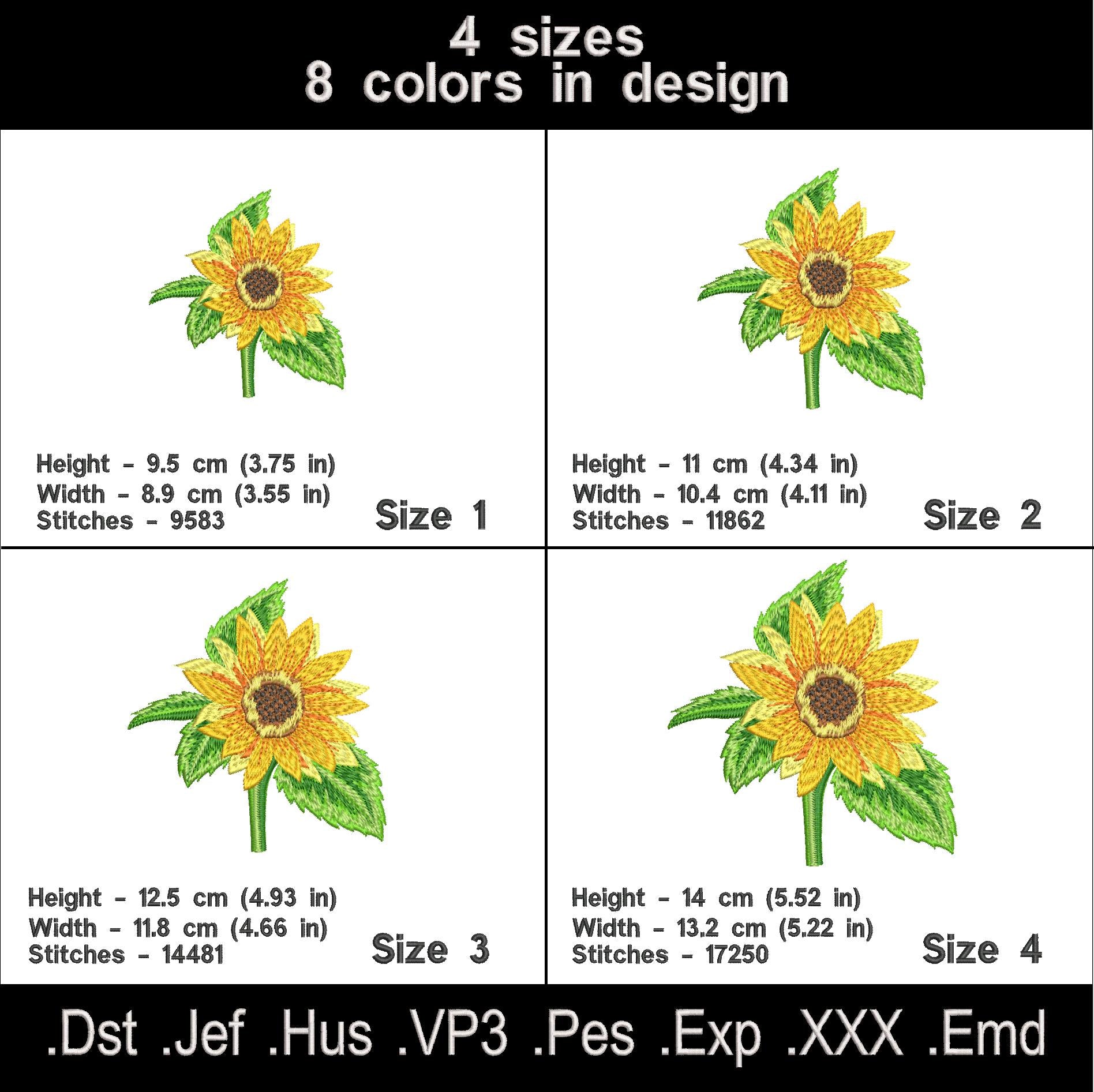 Sunflower embroidery design