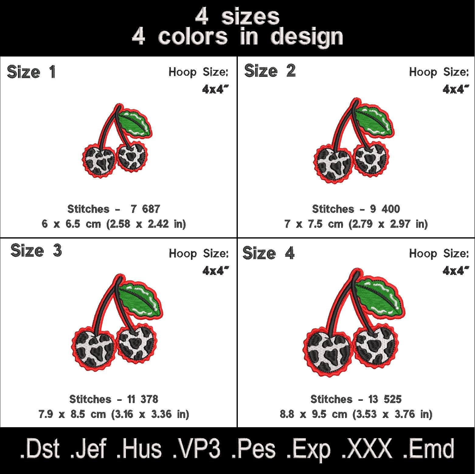 Cow Print Valentine Embroidery Design Set – 6 Matching Designs