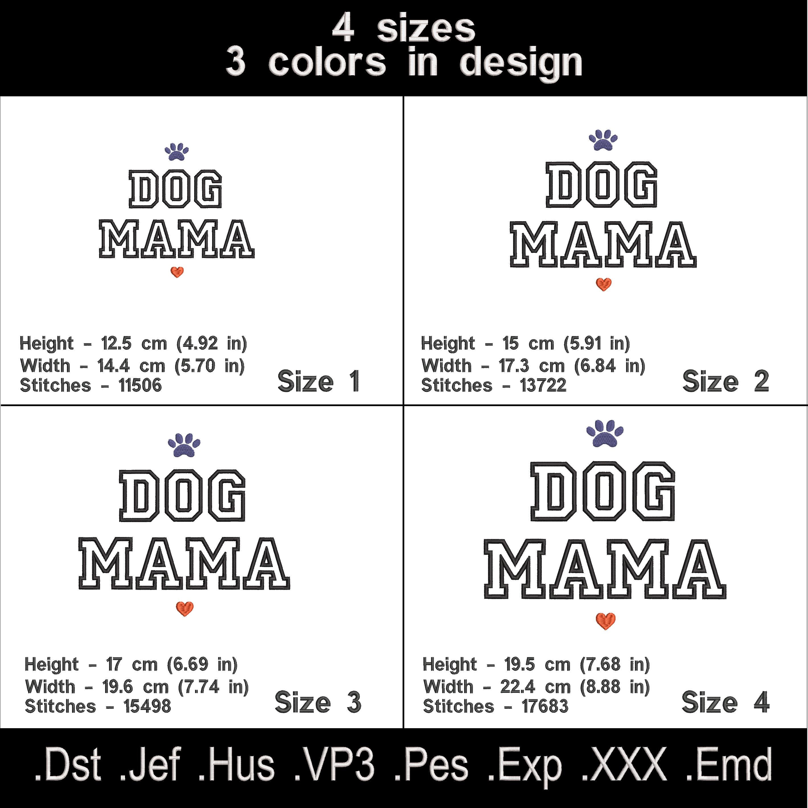 Dog Mama Applique Machine embroidery designs.
