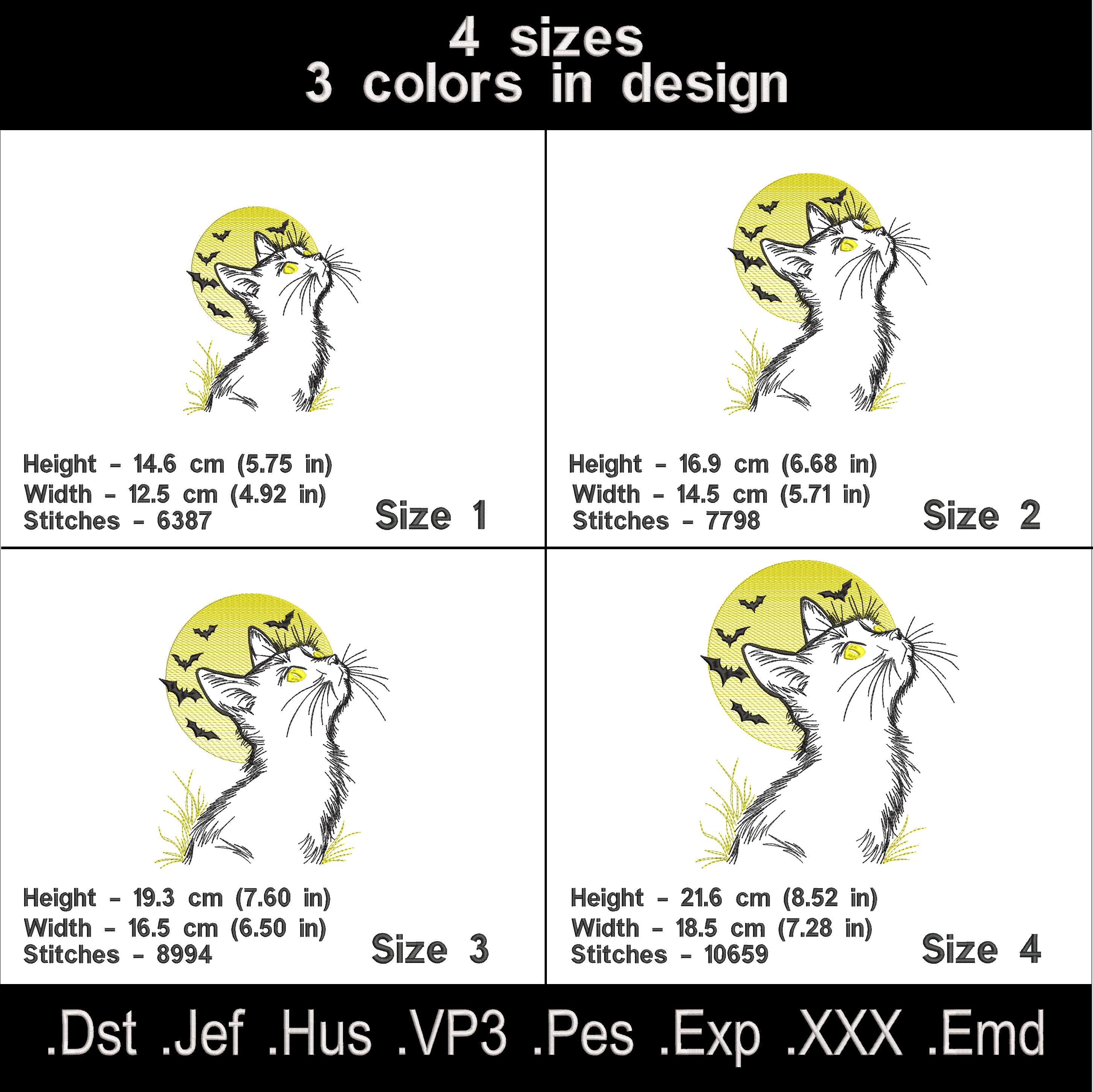 Halloween Cat Machine Embroidery Design