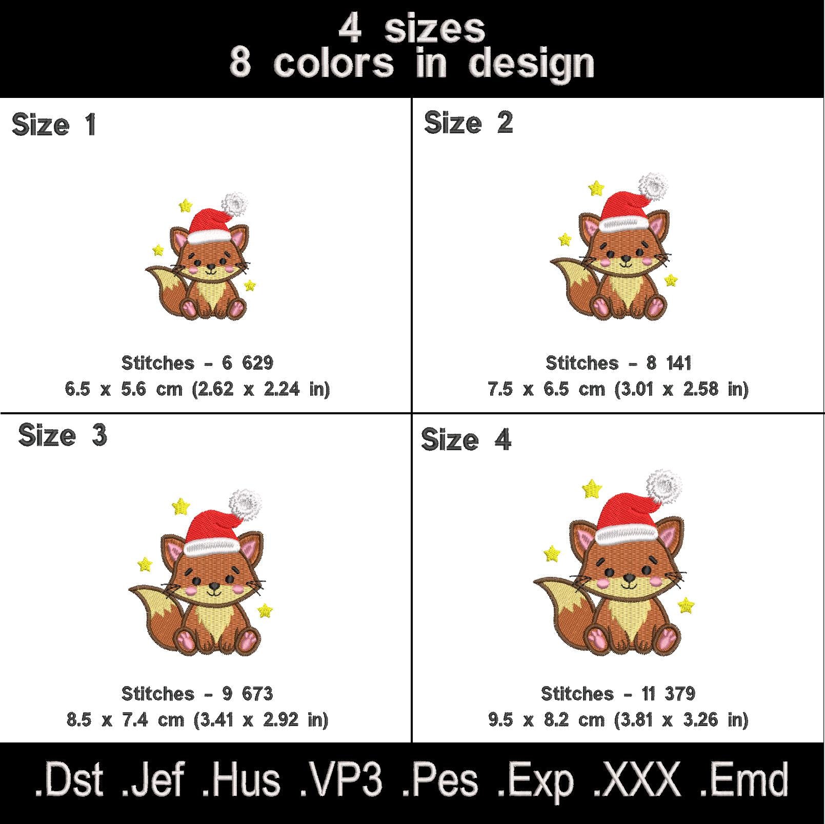 Christmas Fox Machine Embroidery