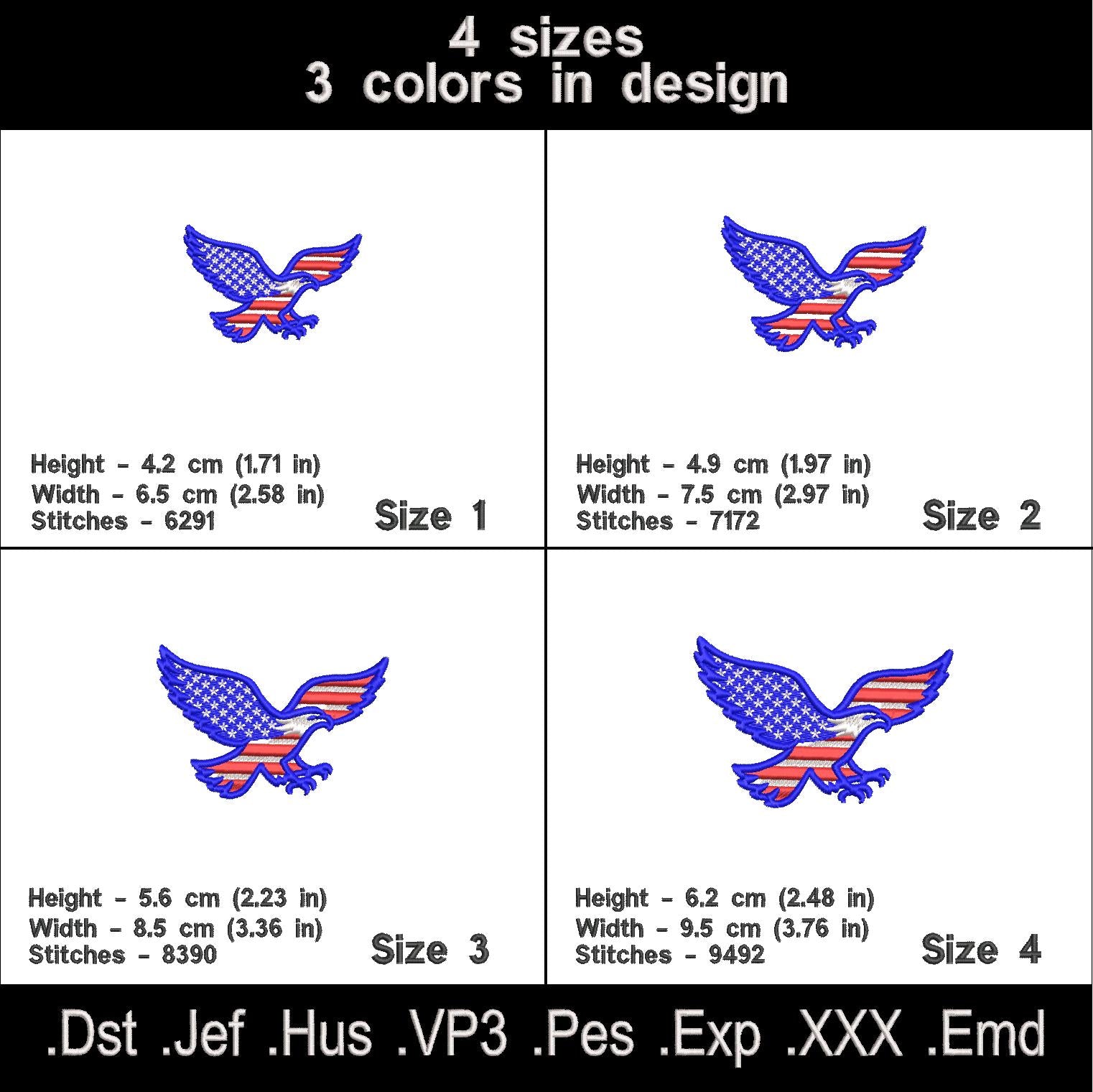 Patriotic Eagle Embroidery Design