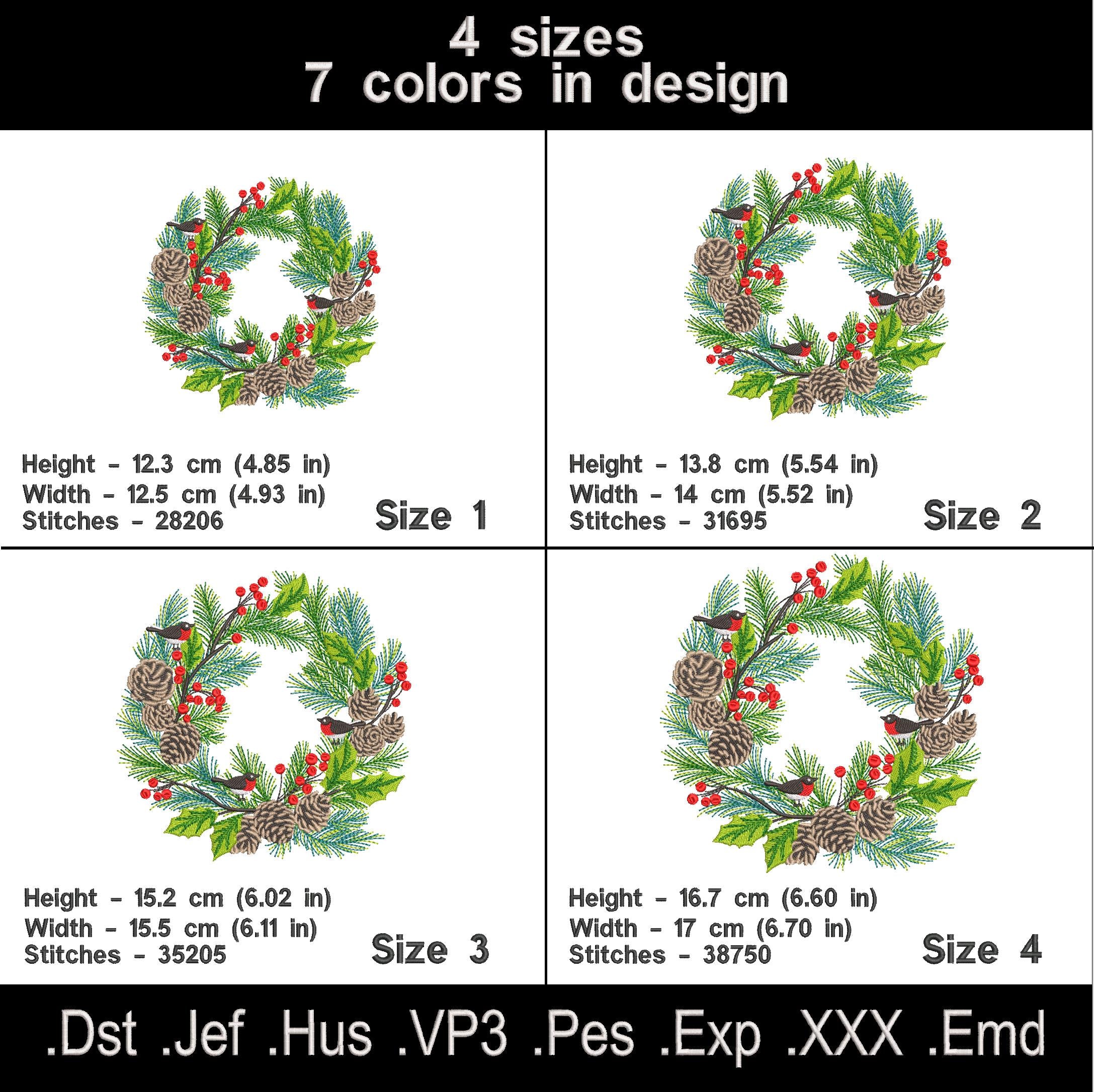 Christmas wreath Machine embroidery designs.