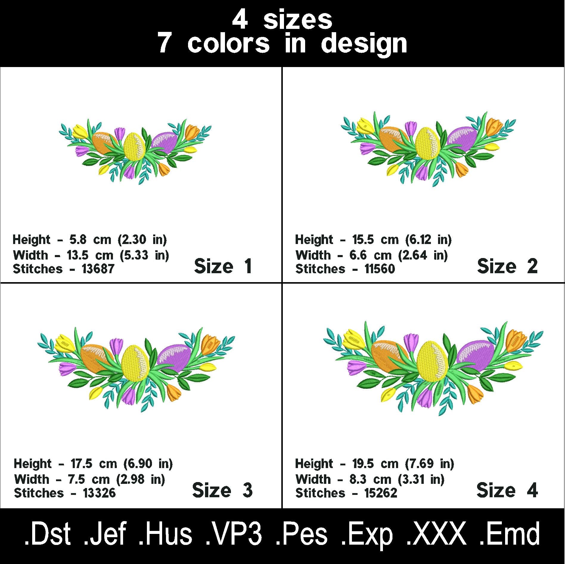 Easter eggs embroidery designs for machine.