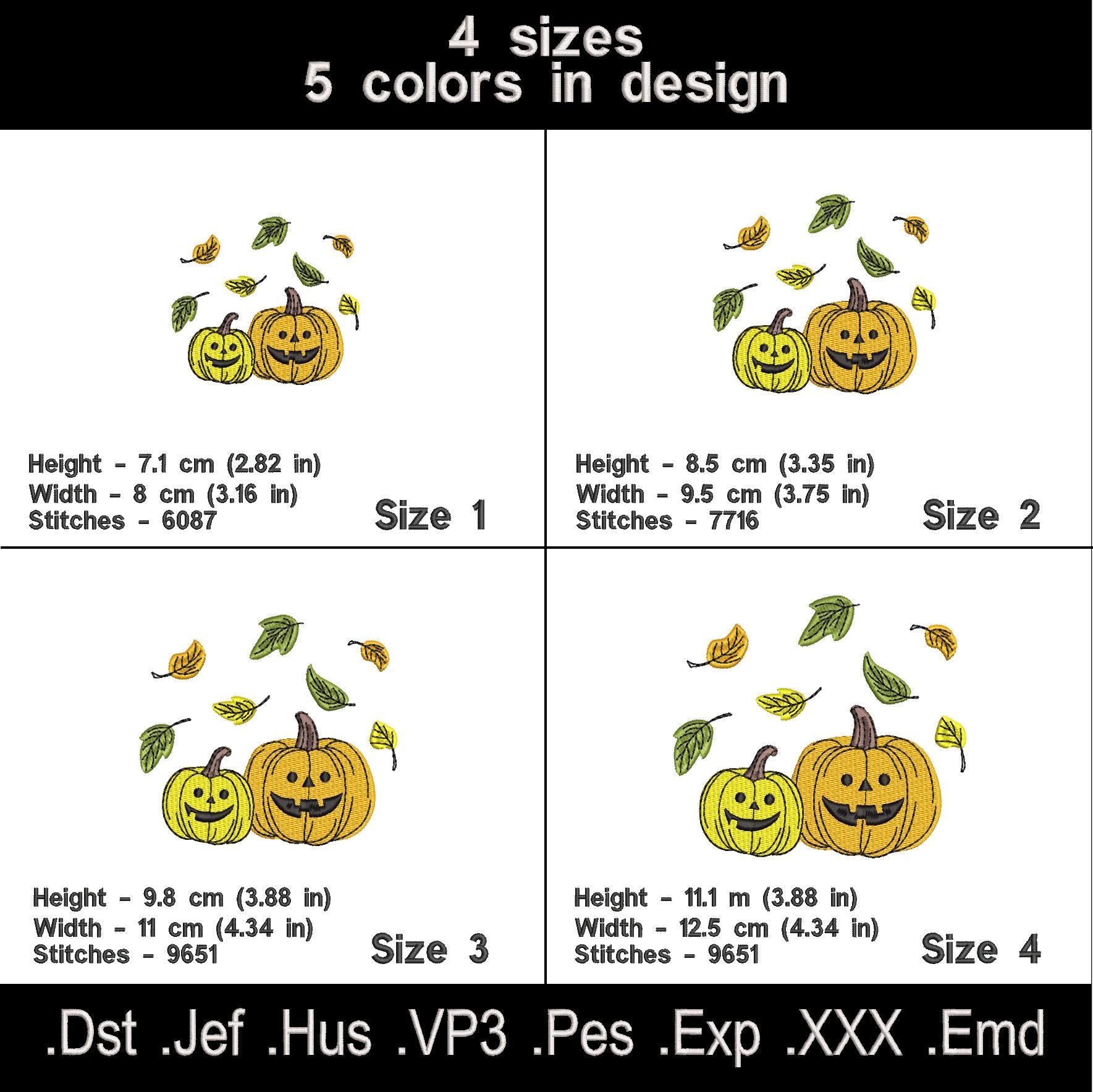 Pumpkin Machine Embroidery designs, Fall embroidery files, Digital download