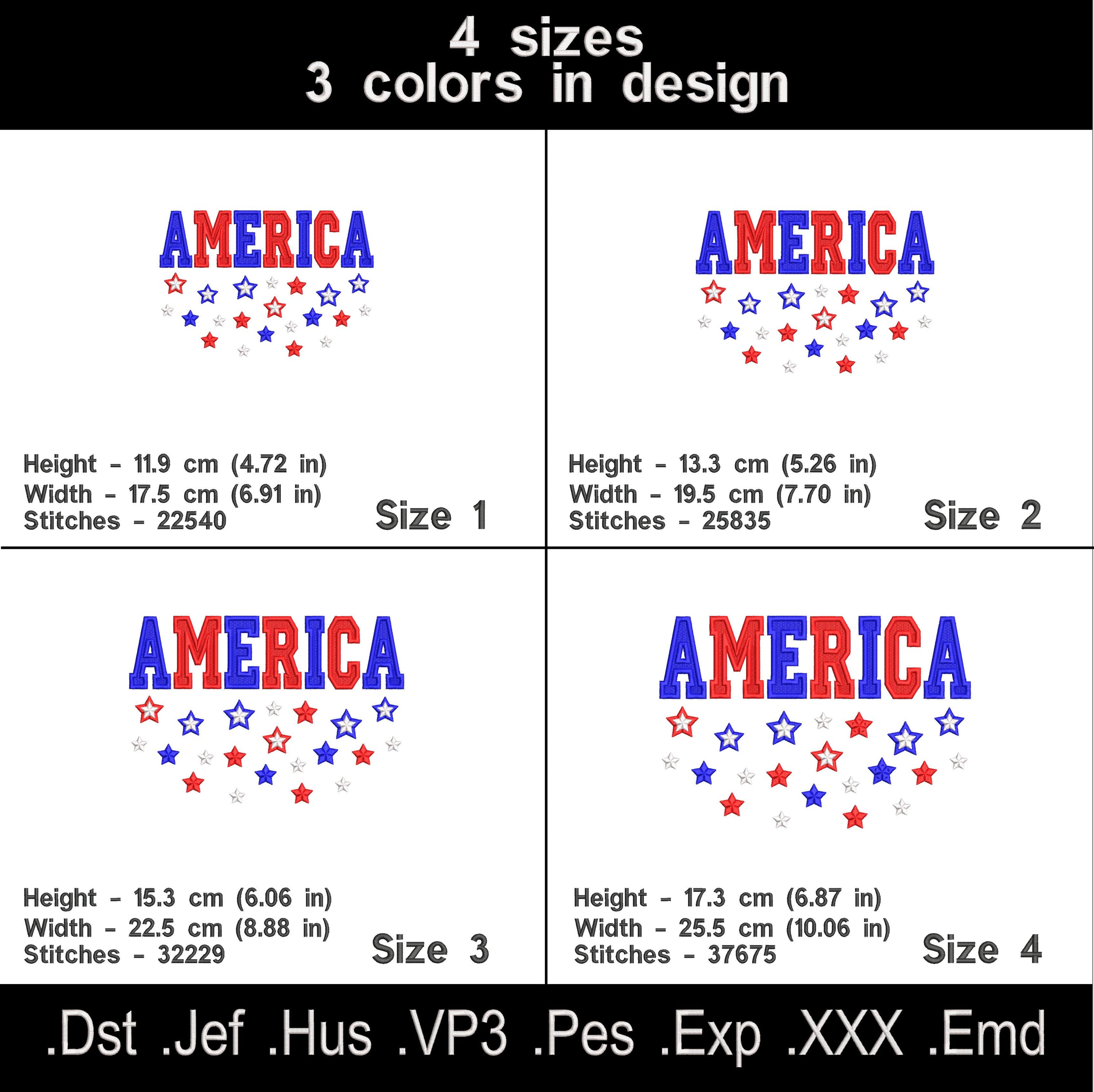 Patriotic USA Machine Embroidery File