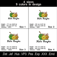 Hello Pumpkin embroidery designs for machine.