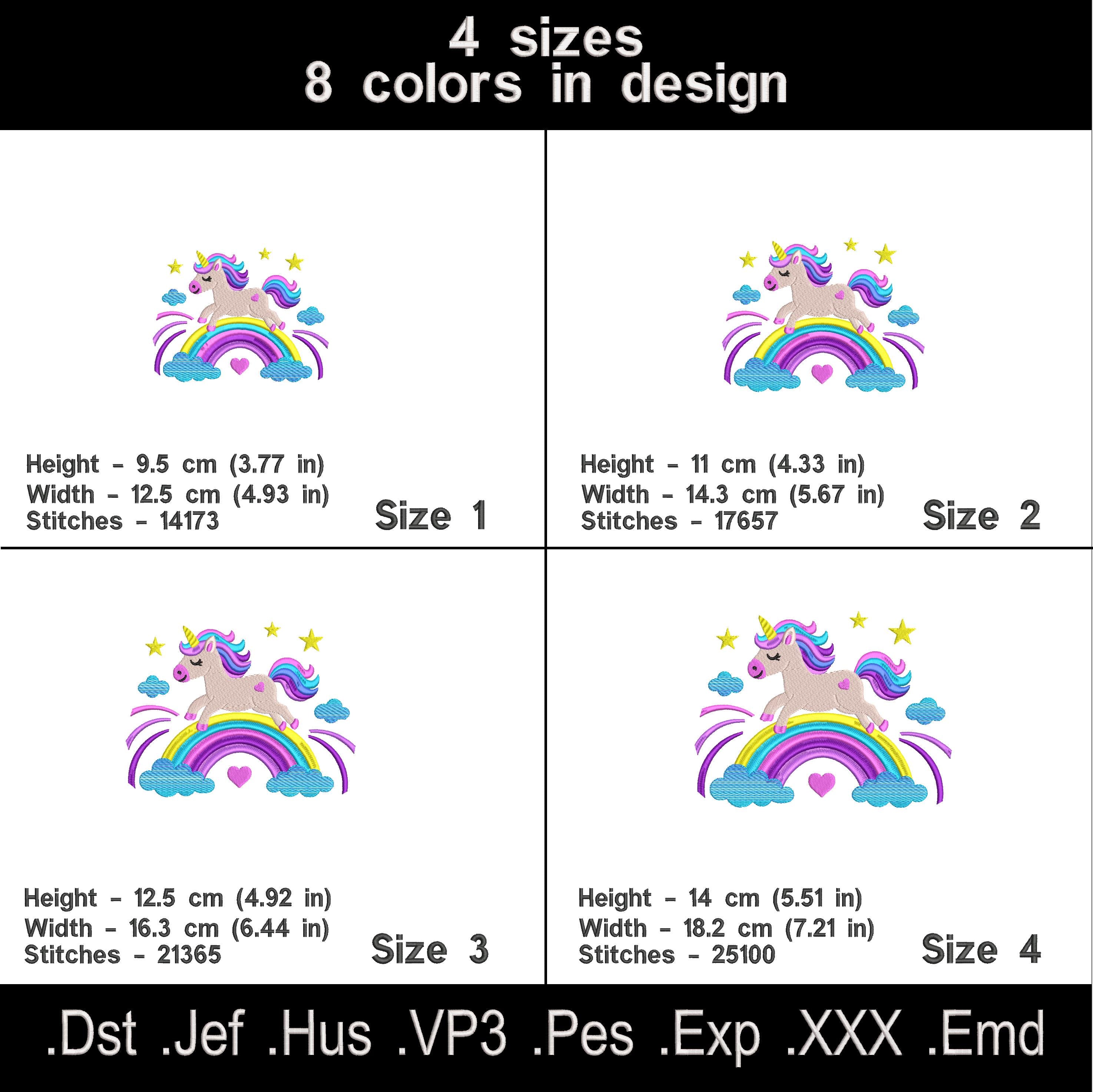 Cute Unicorn Embroidery Design.