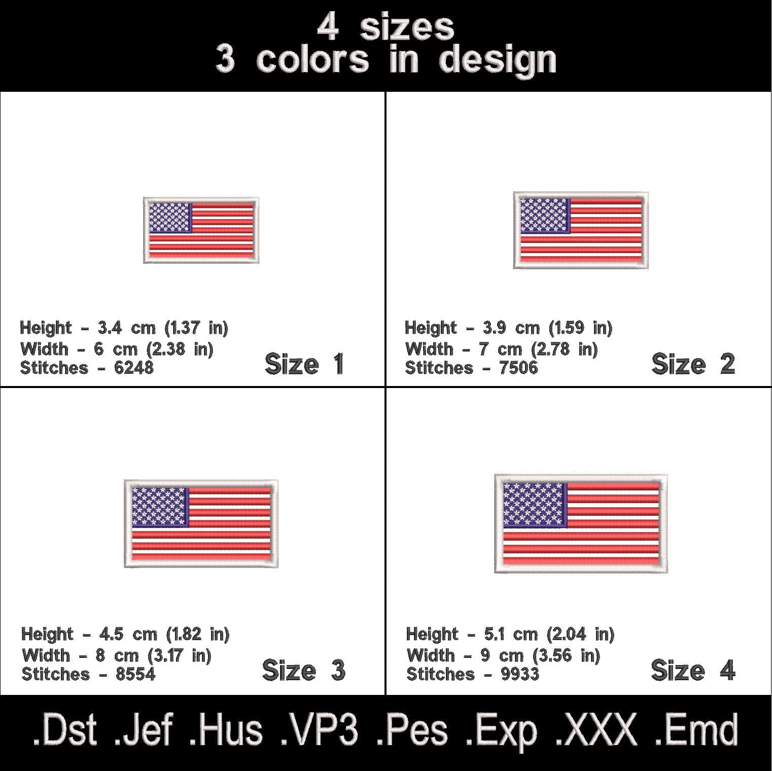 USA flag Mschine embroidery design.