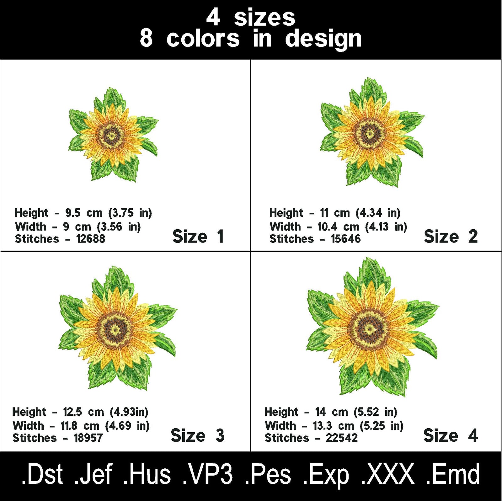 Sunflowers Machine Embroidery Designs. Bundle embroidery designs ...