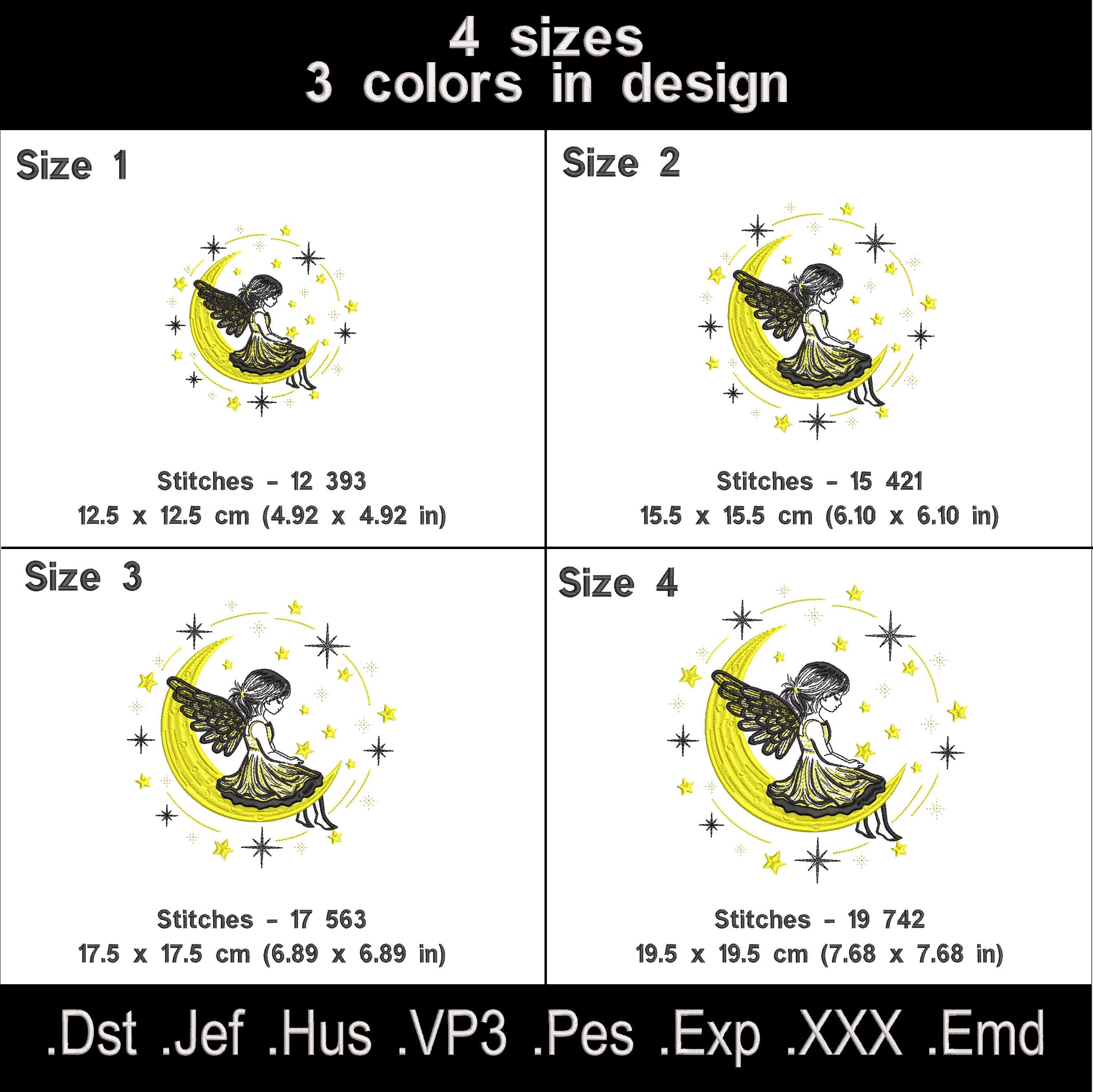 Set of 4 Christmas Angel Girl Embroidery Designs