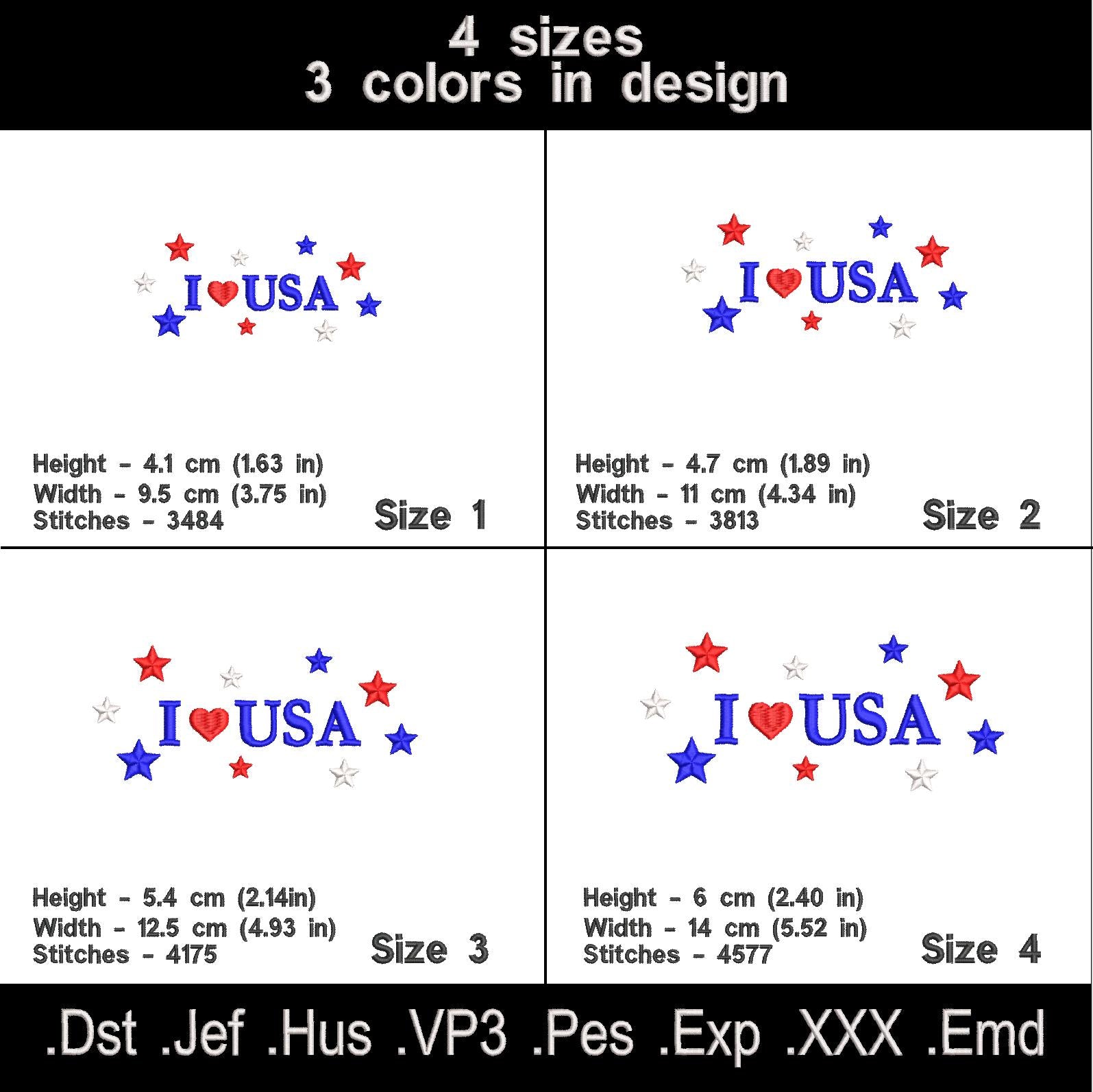 Ich liebe USA-Stickdesign für die Maschine