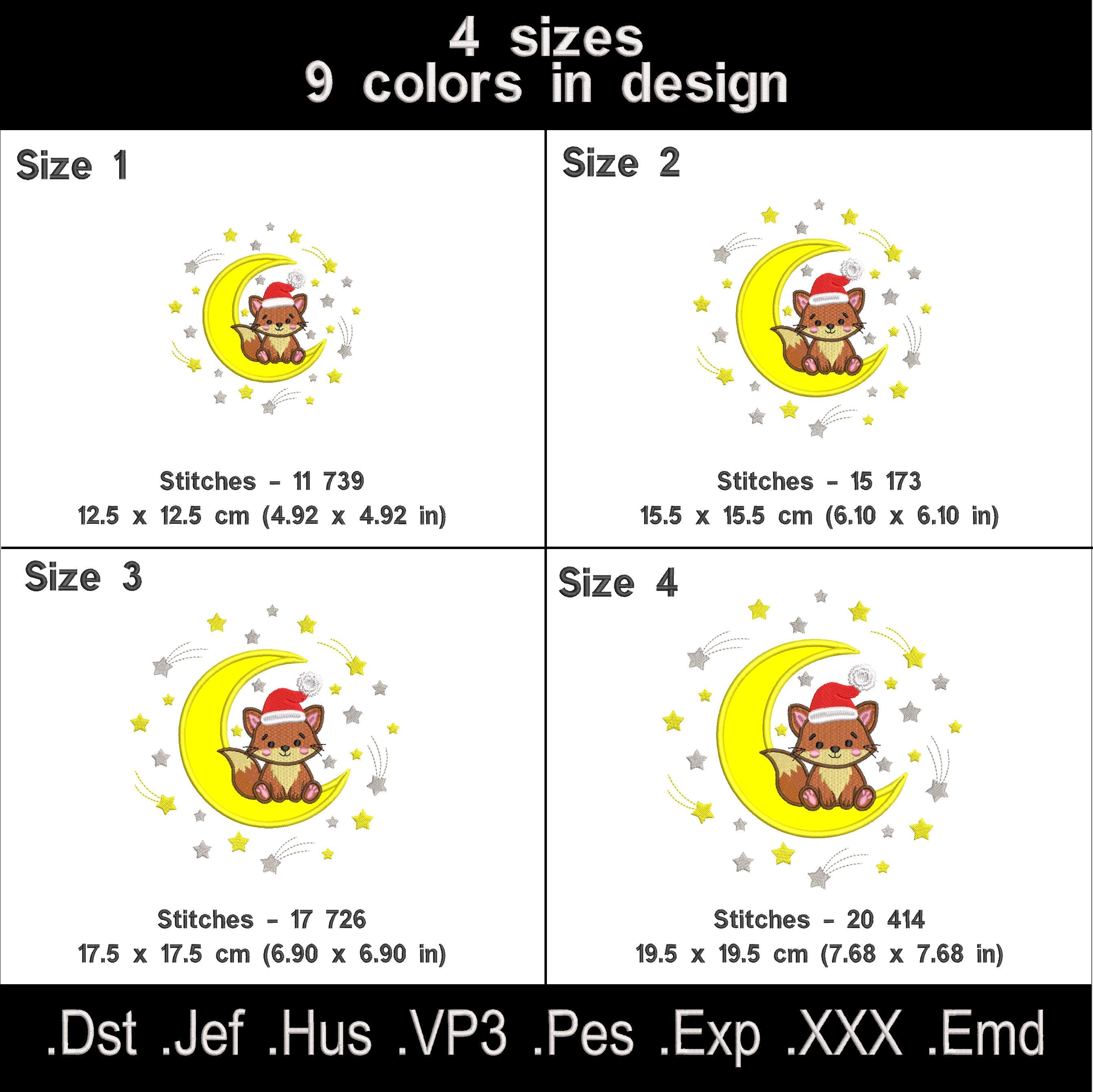 Christmas Fox Applique Embroidery Design for Kids