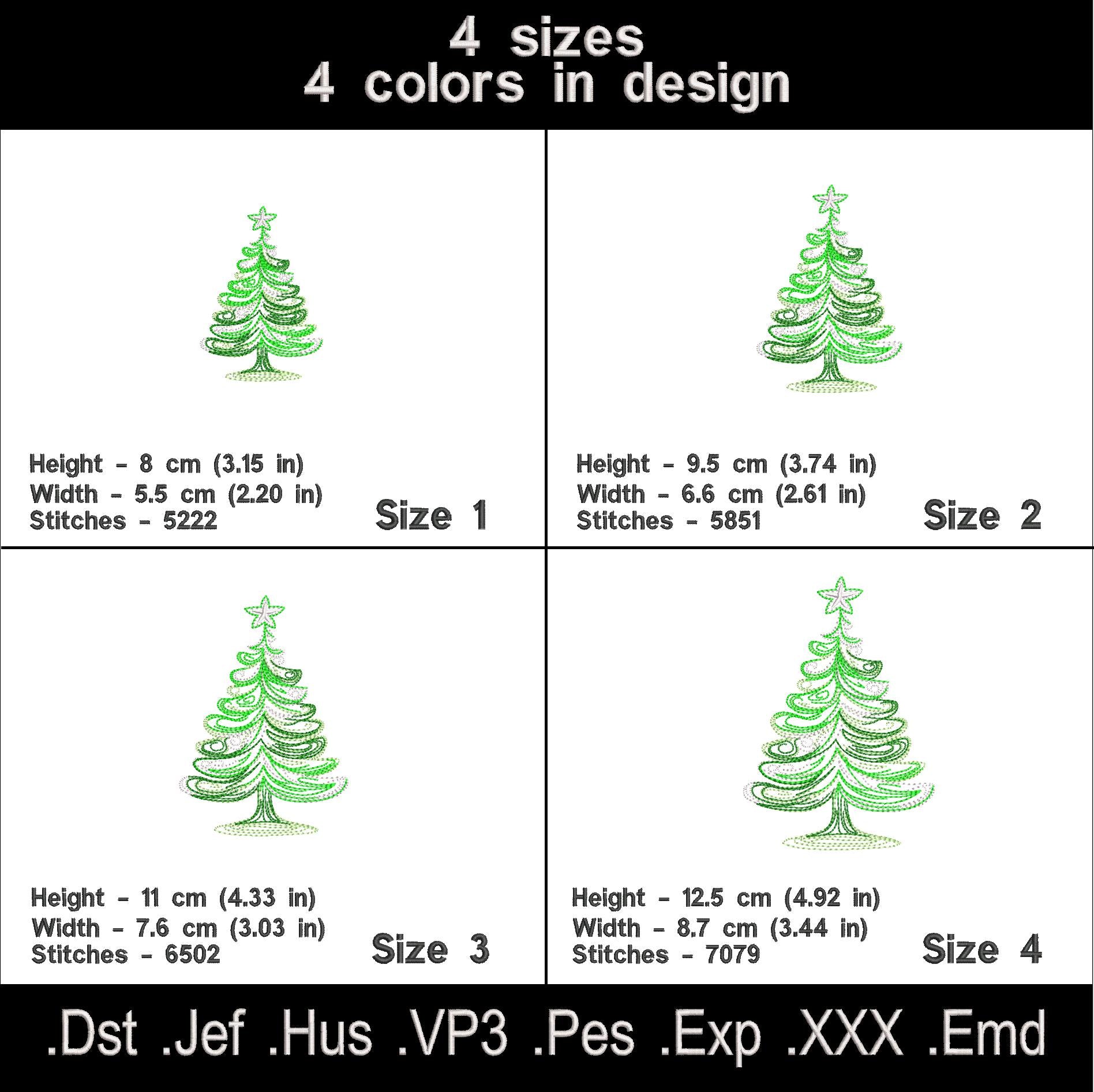 Christmas tree Machine embroidery designs.