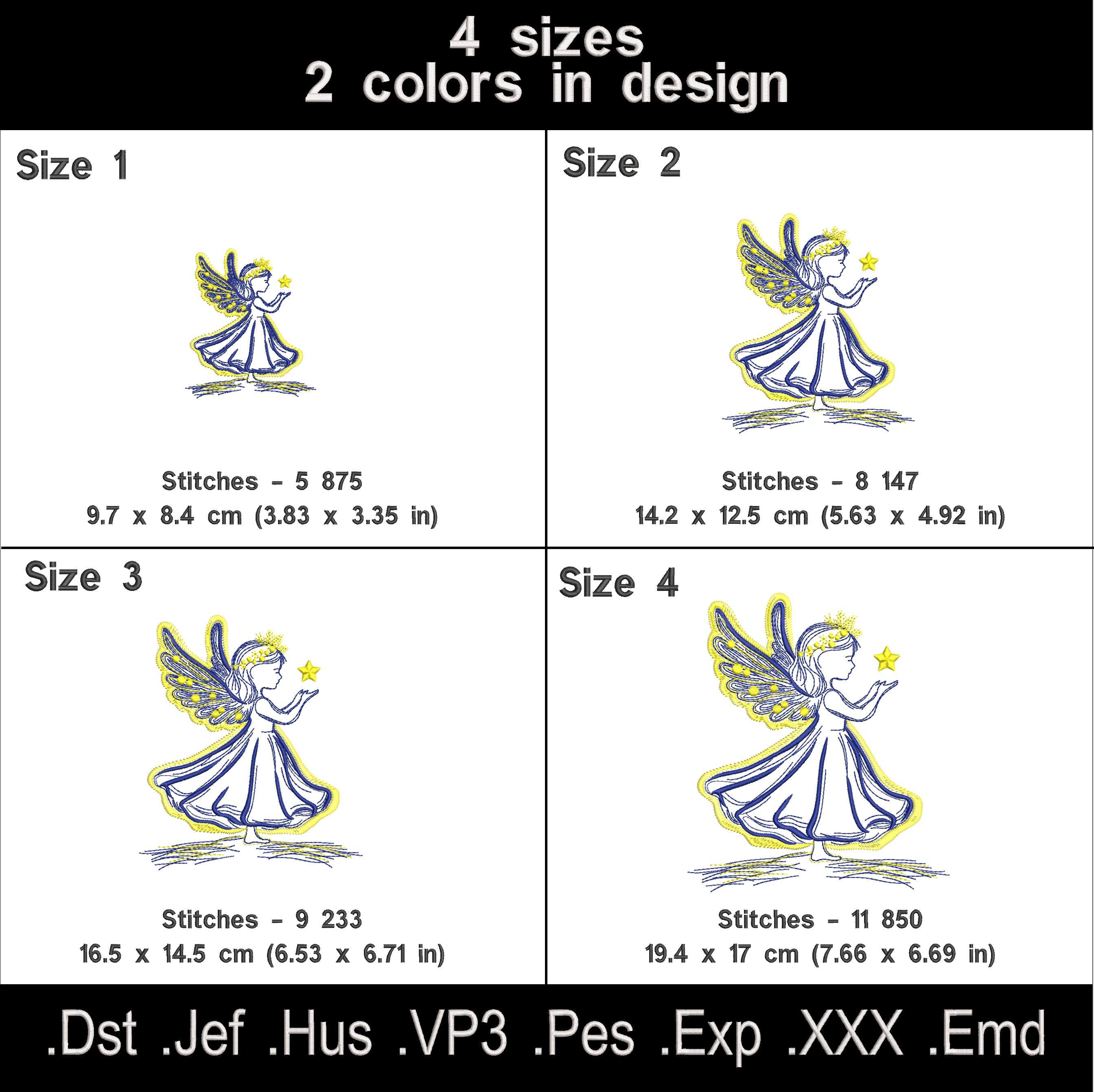 Angel Girl Holding a Star Machine Embroidery Files