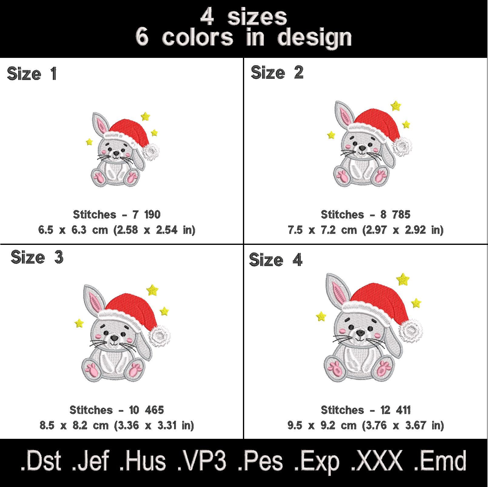 Christmas Bunny Machine Embroidery