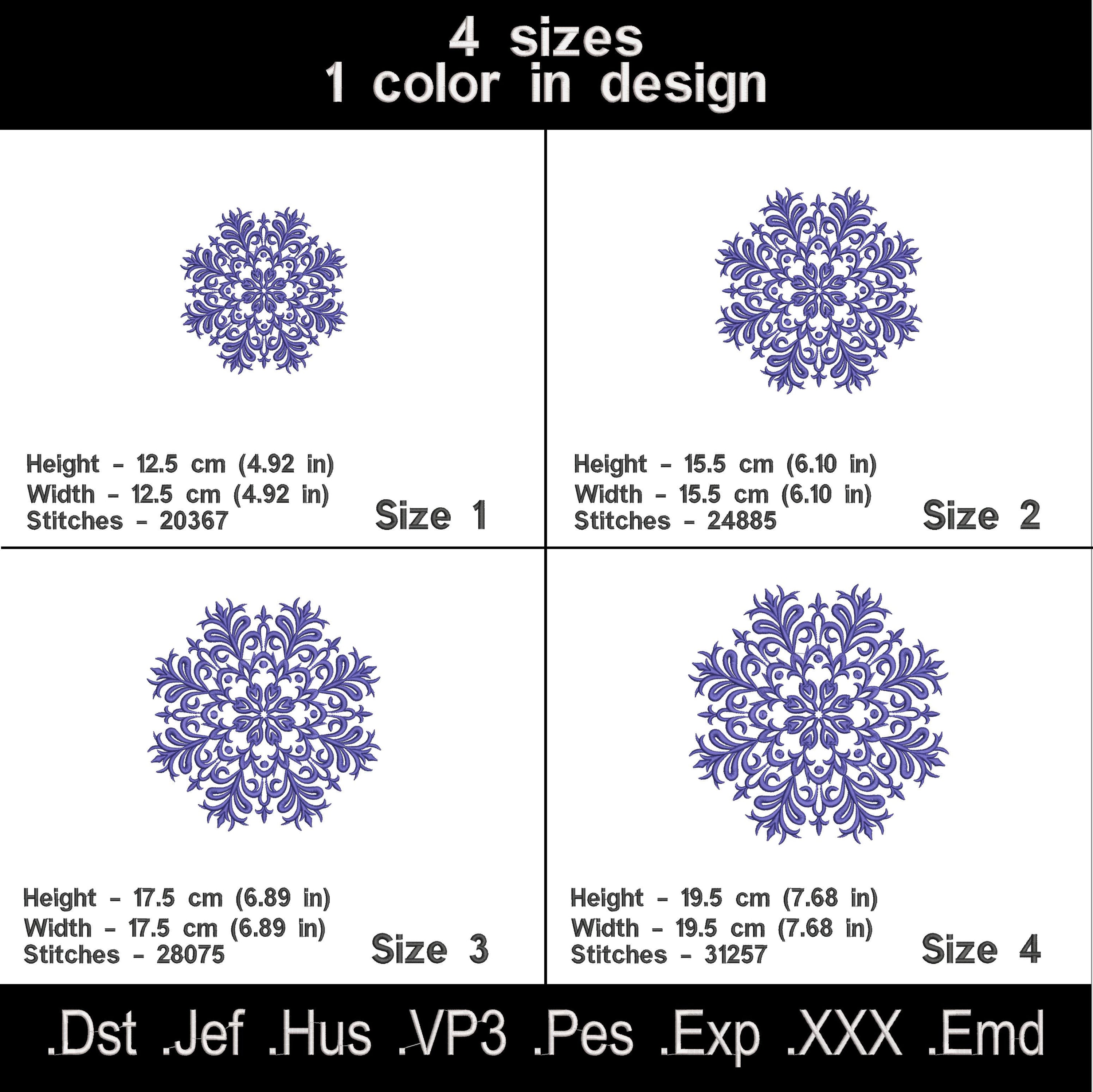 Big Snowflake Machine Embroidery Design