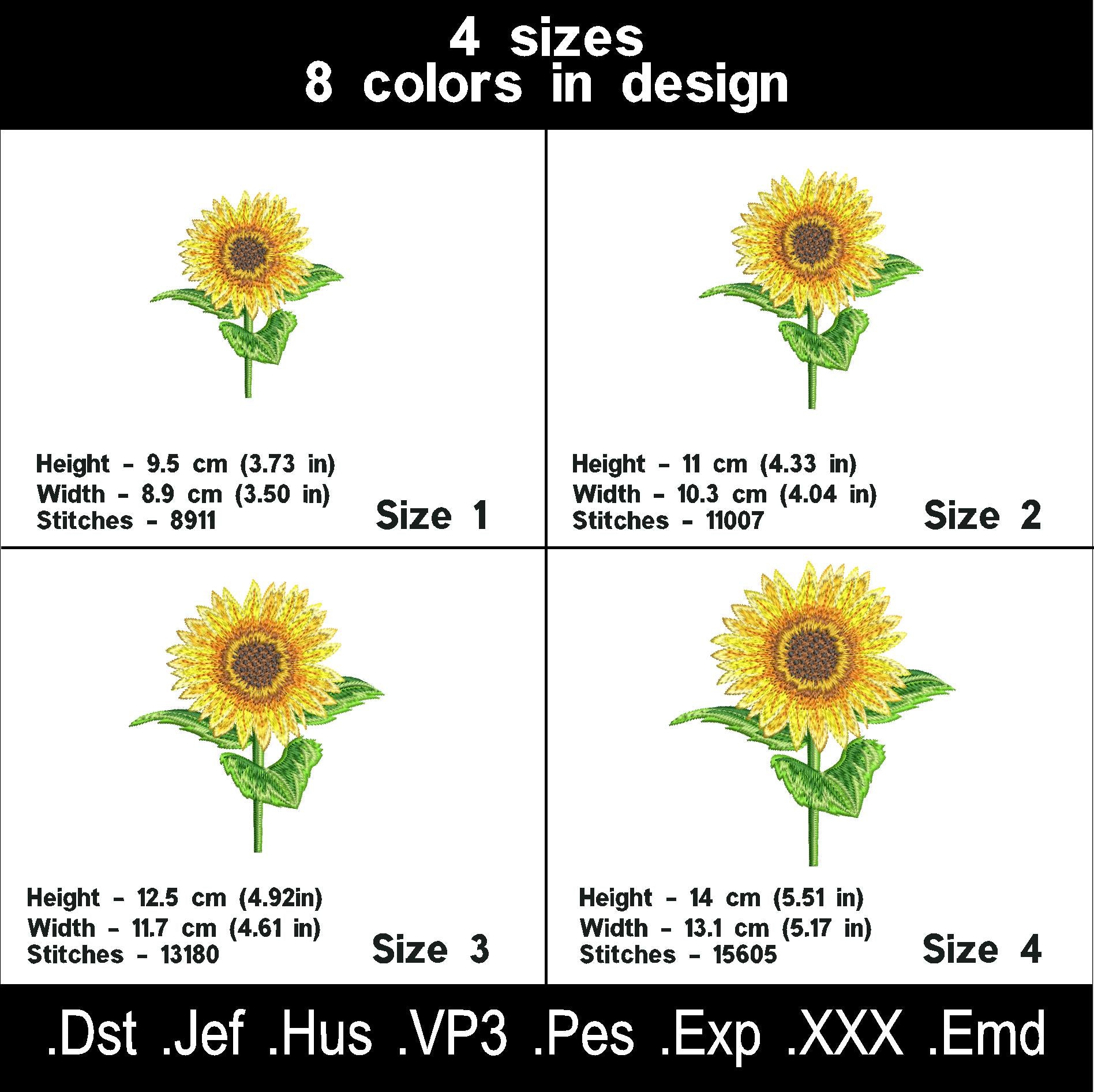 Sunflower embroidery design