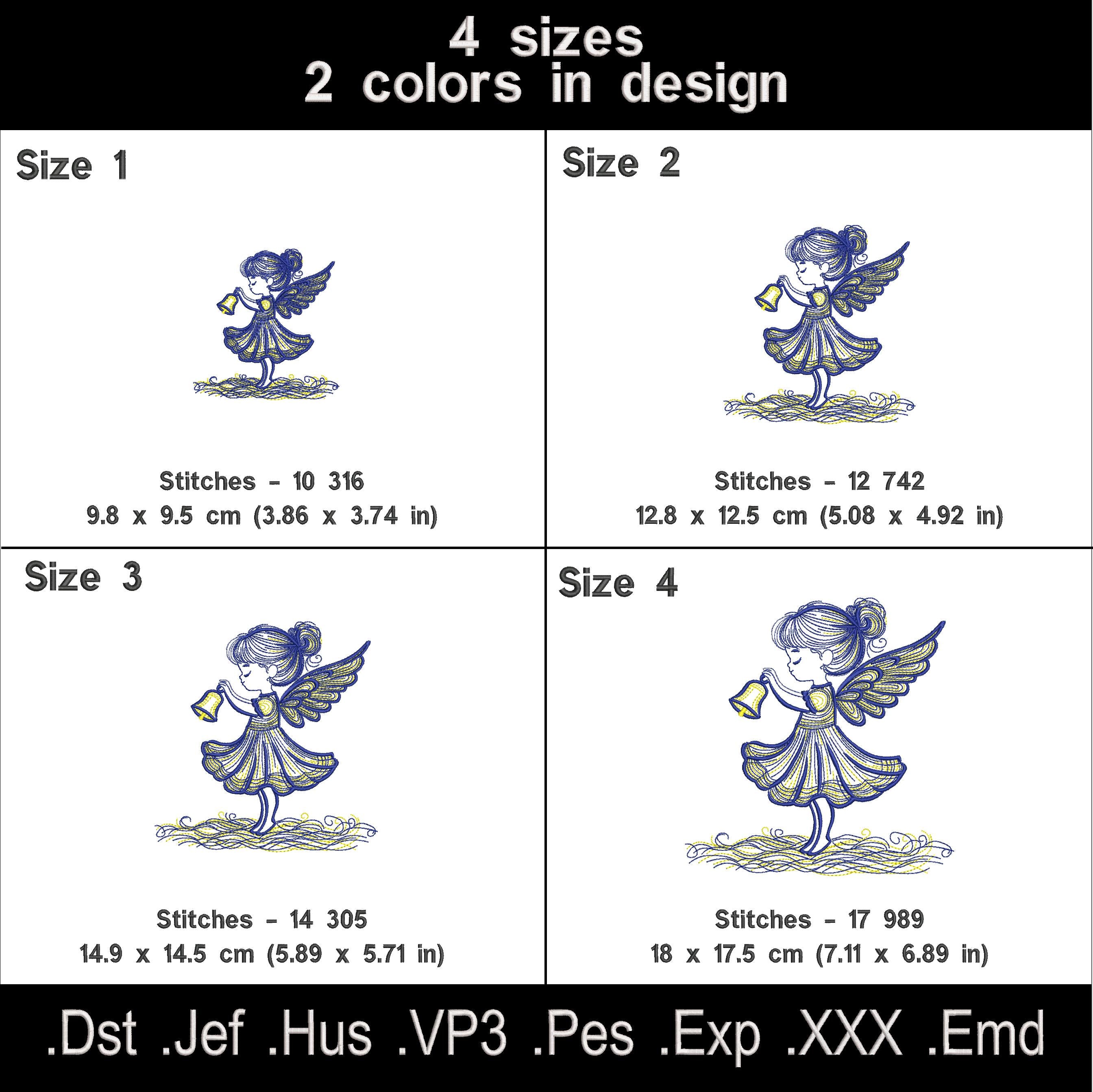 Angel Girl with Bell Machine Embroidery Files