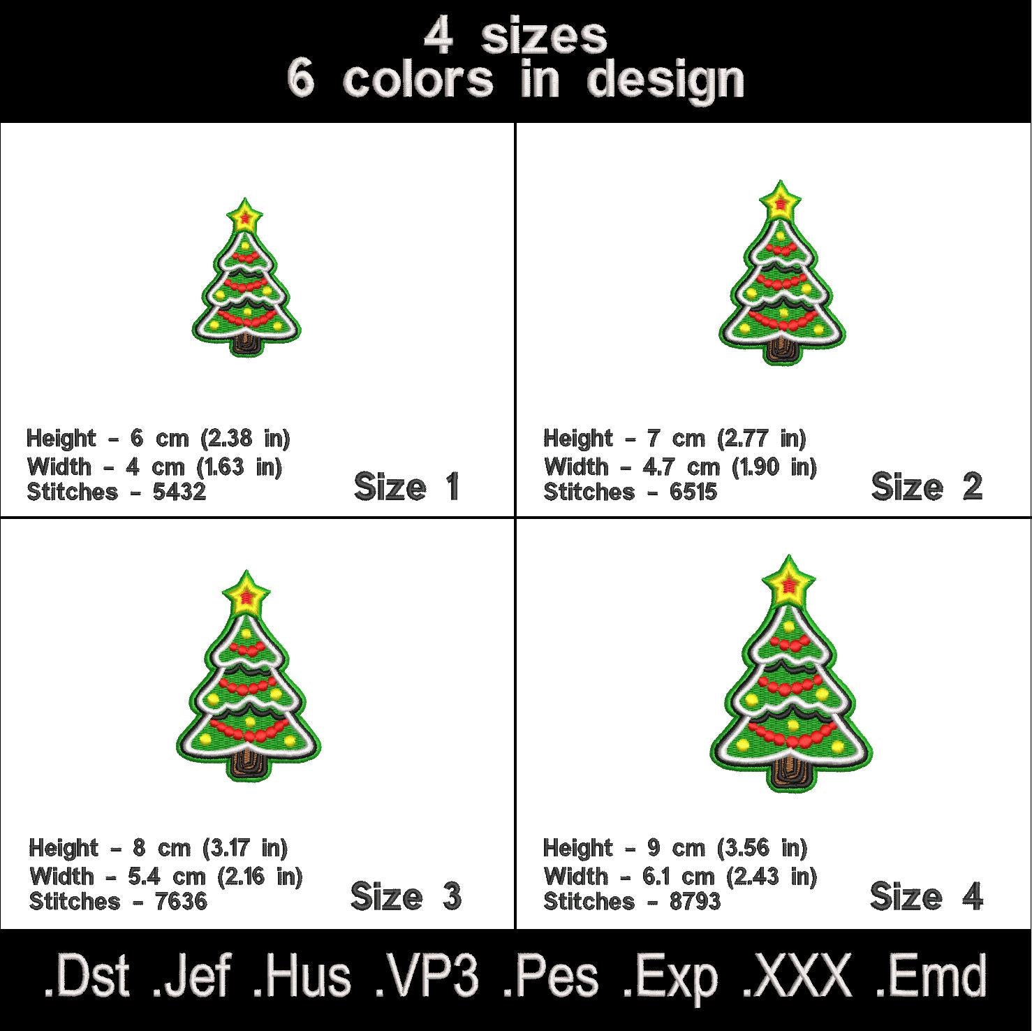 Christmas tree Patch Machine Embroidery Design, Instant download