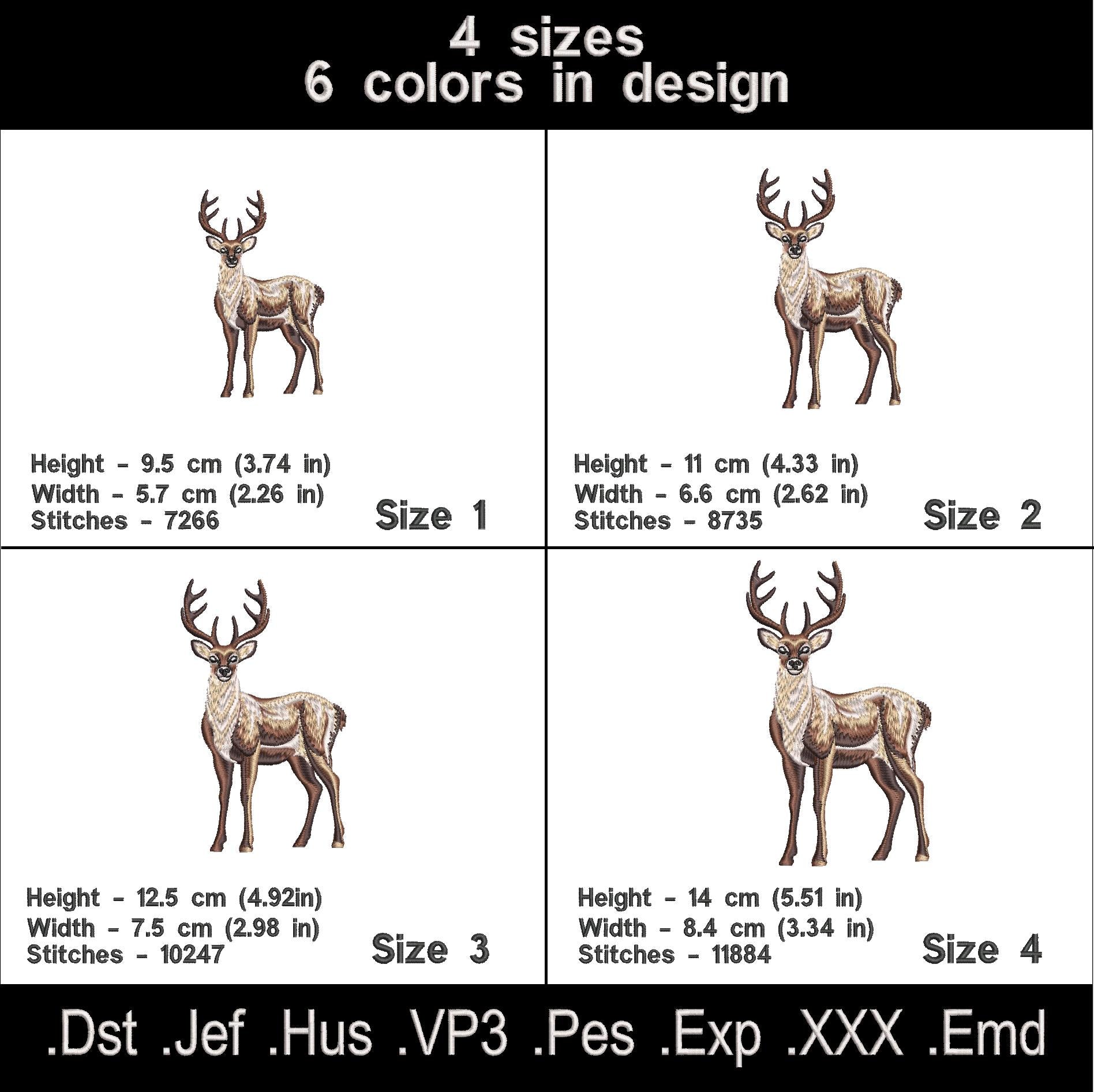 Deer embroidery designs. Animal embroidery designs.