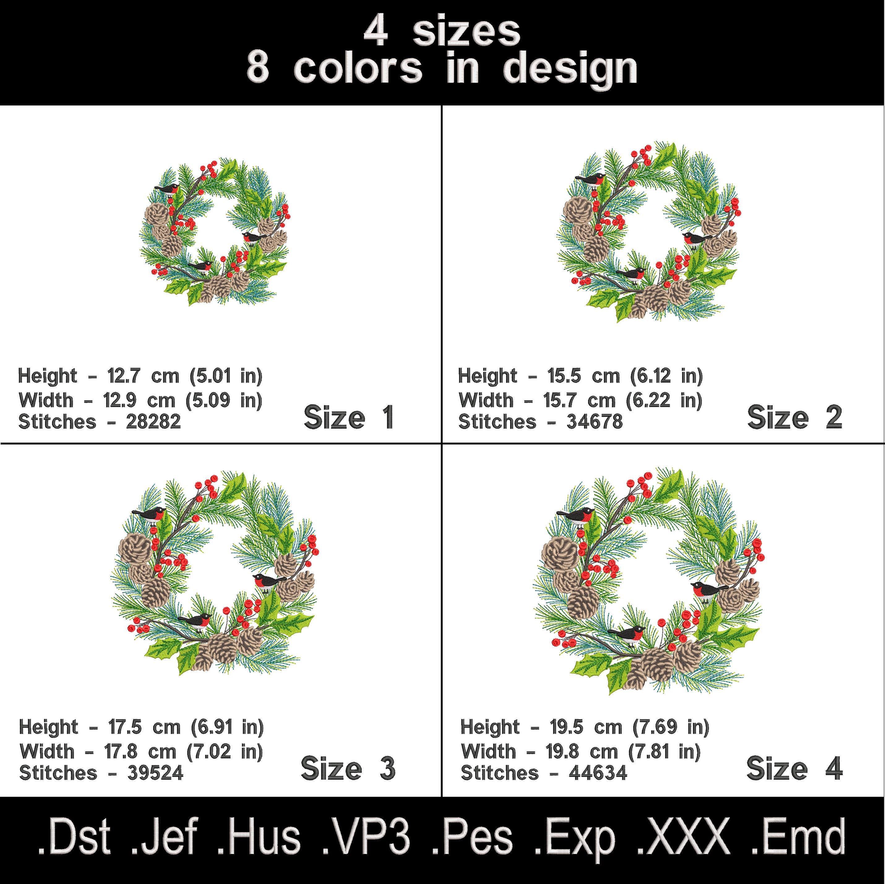 Christmas wreath Machine embroidery designs.