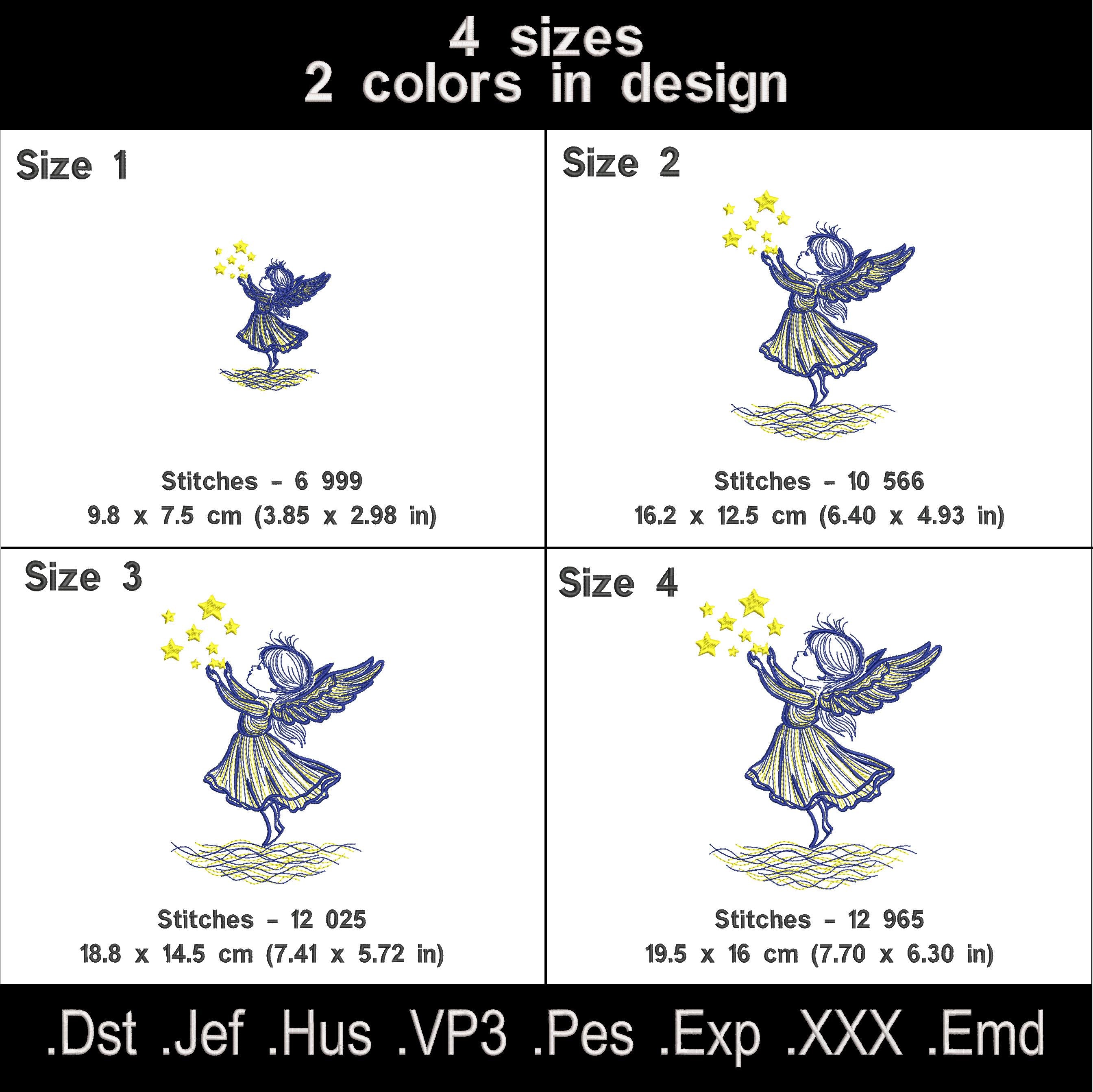 Angel Girl Reaching for the Stars Machine Embroidery Files