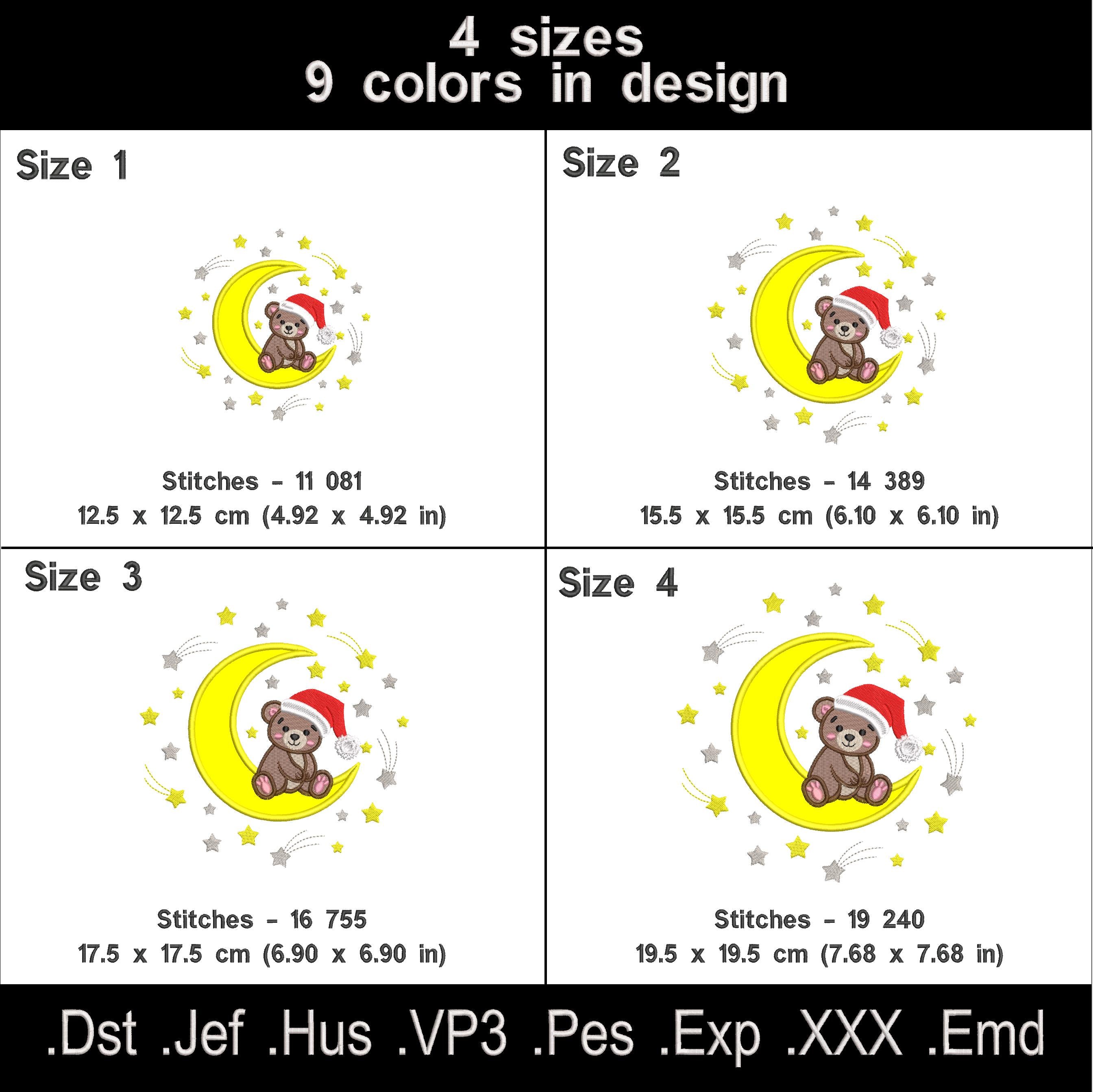 Christmas Bear Applique Embroidery Design for Kids