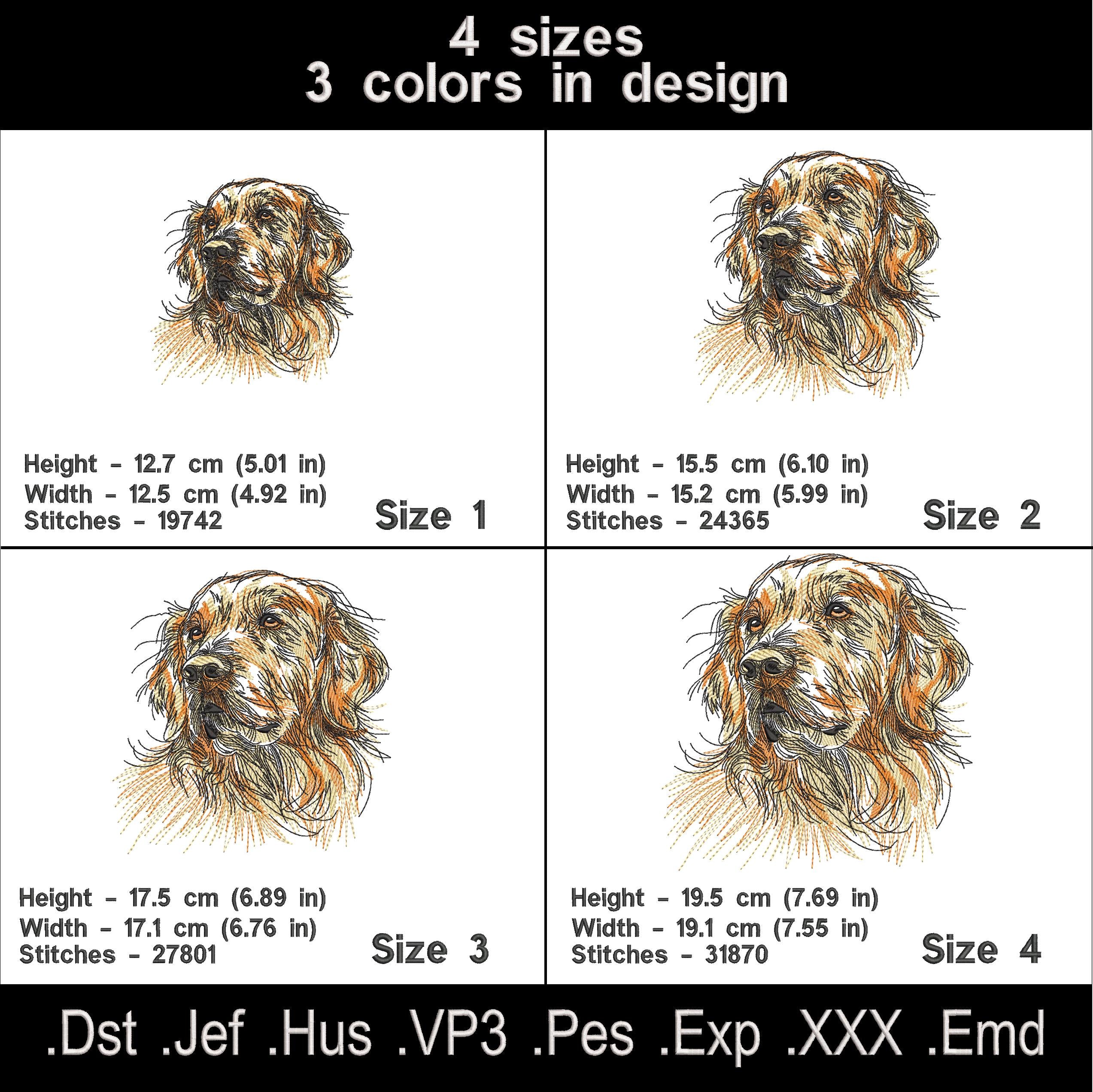 Golden Retriever Digital Machine Embroidery Design. – BarvnaEmbroidery