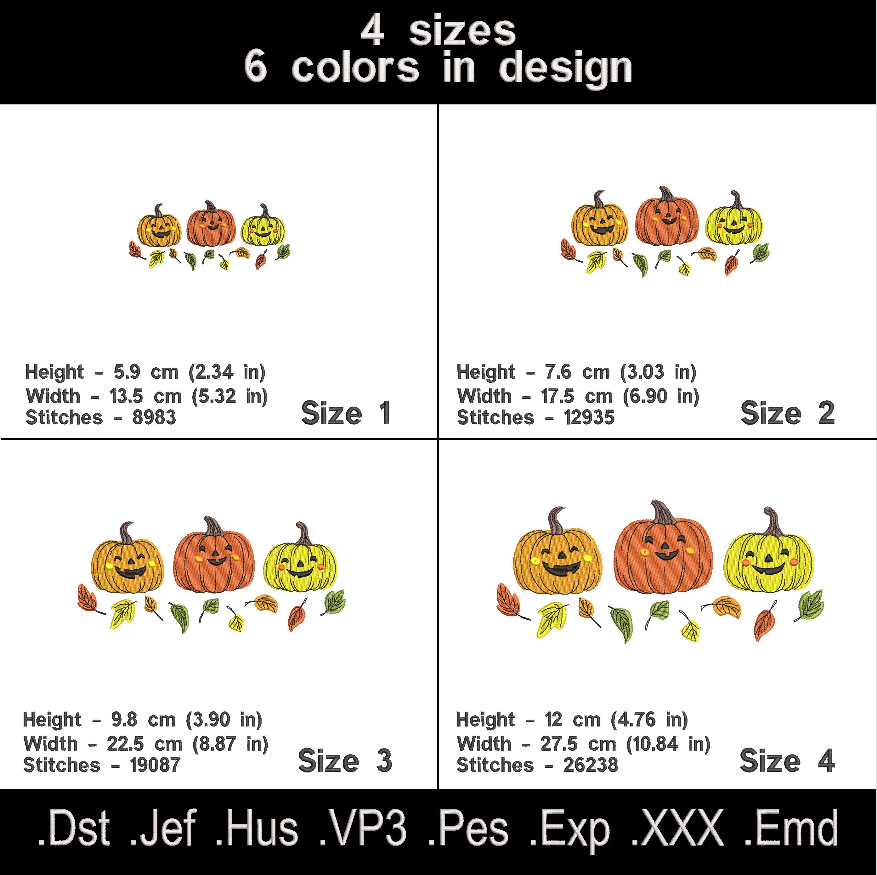 Pumpkins Machine Embroidery designs, Fall embroidery files, Digital download