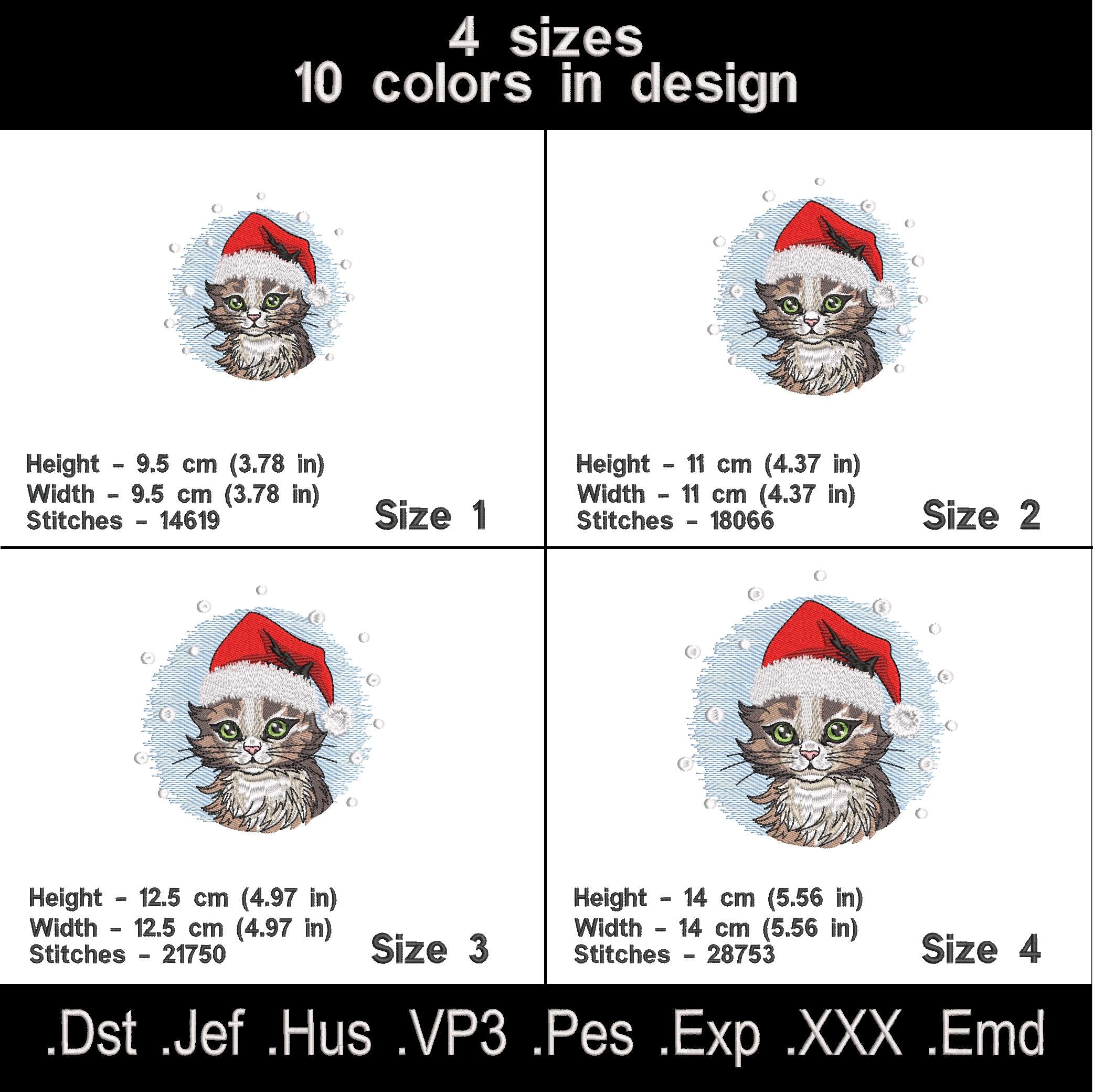 Weihnachtskatze Maschinenstickmotive.