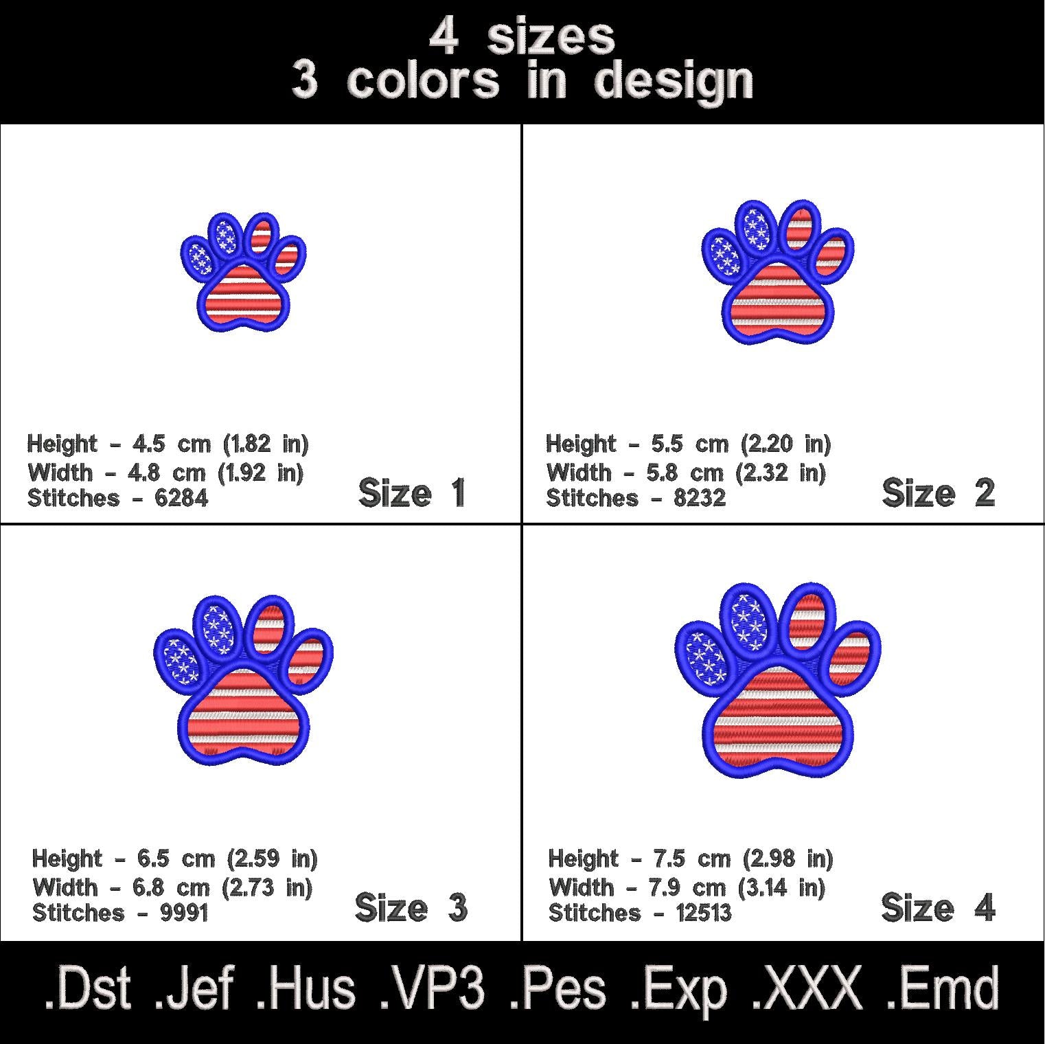 USA Flag Machine embroidery design.