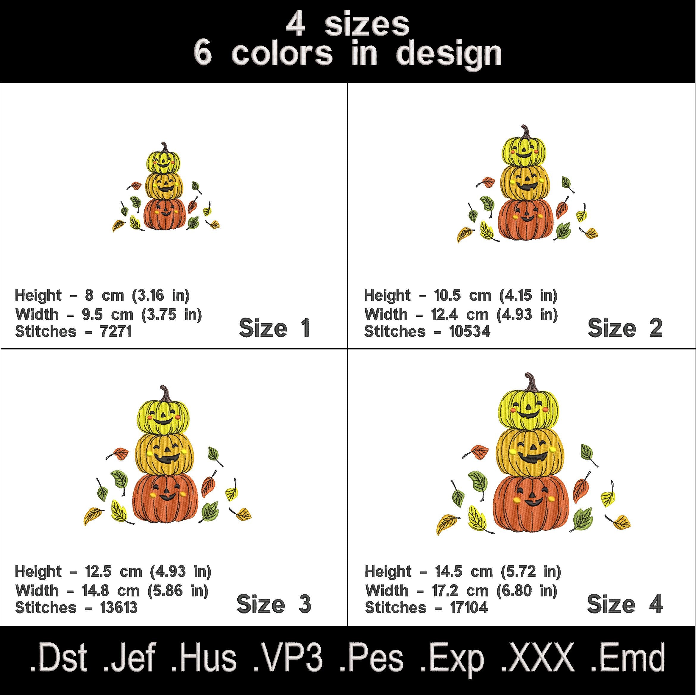 Pumpkins Machine Embroidery designs, Fall embroidery files, Digital download