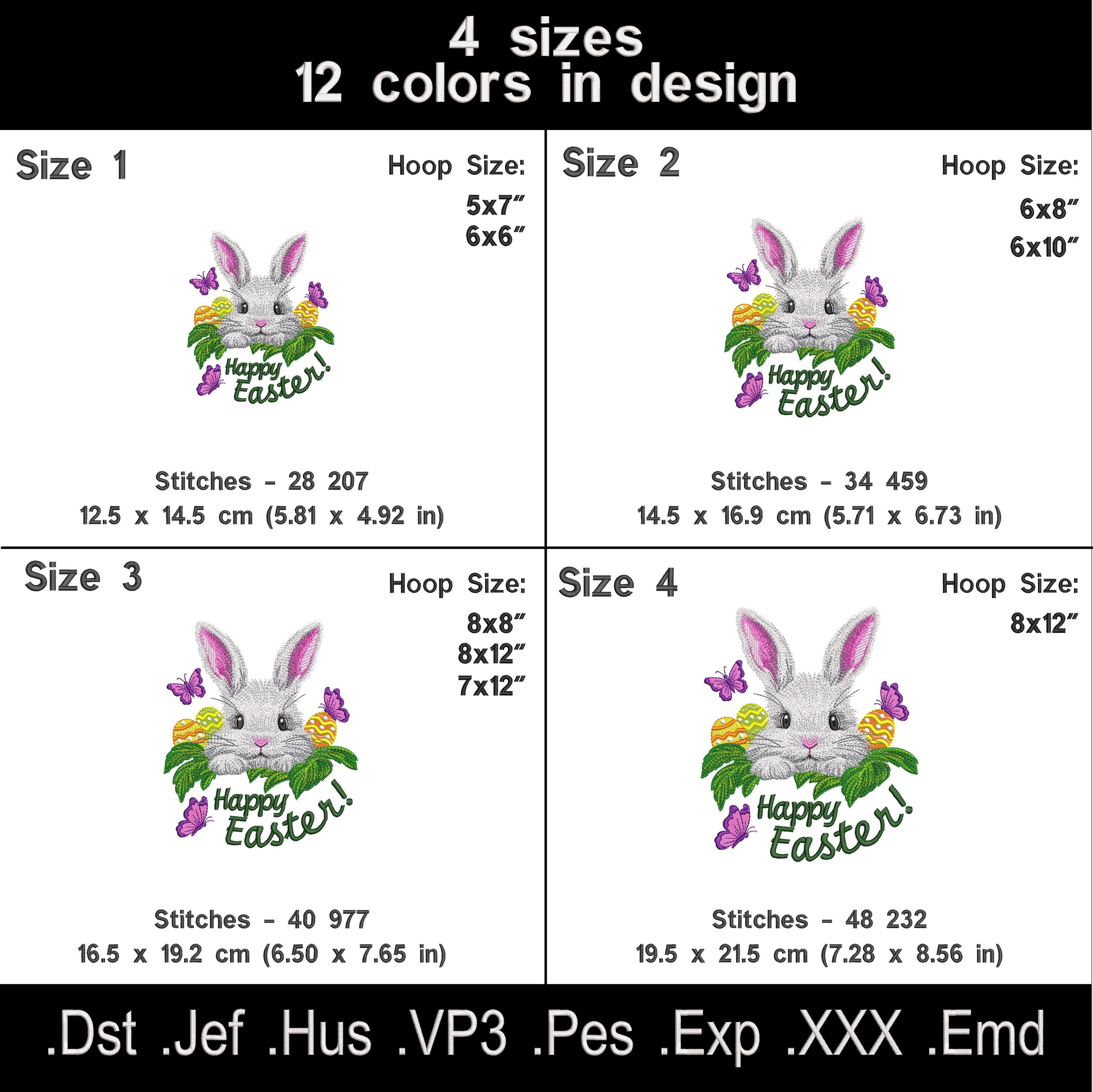 Easter Bunny Embroidery Design Set
