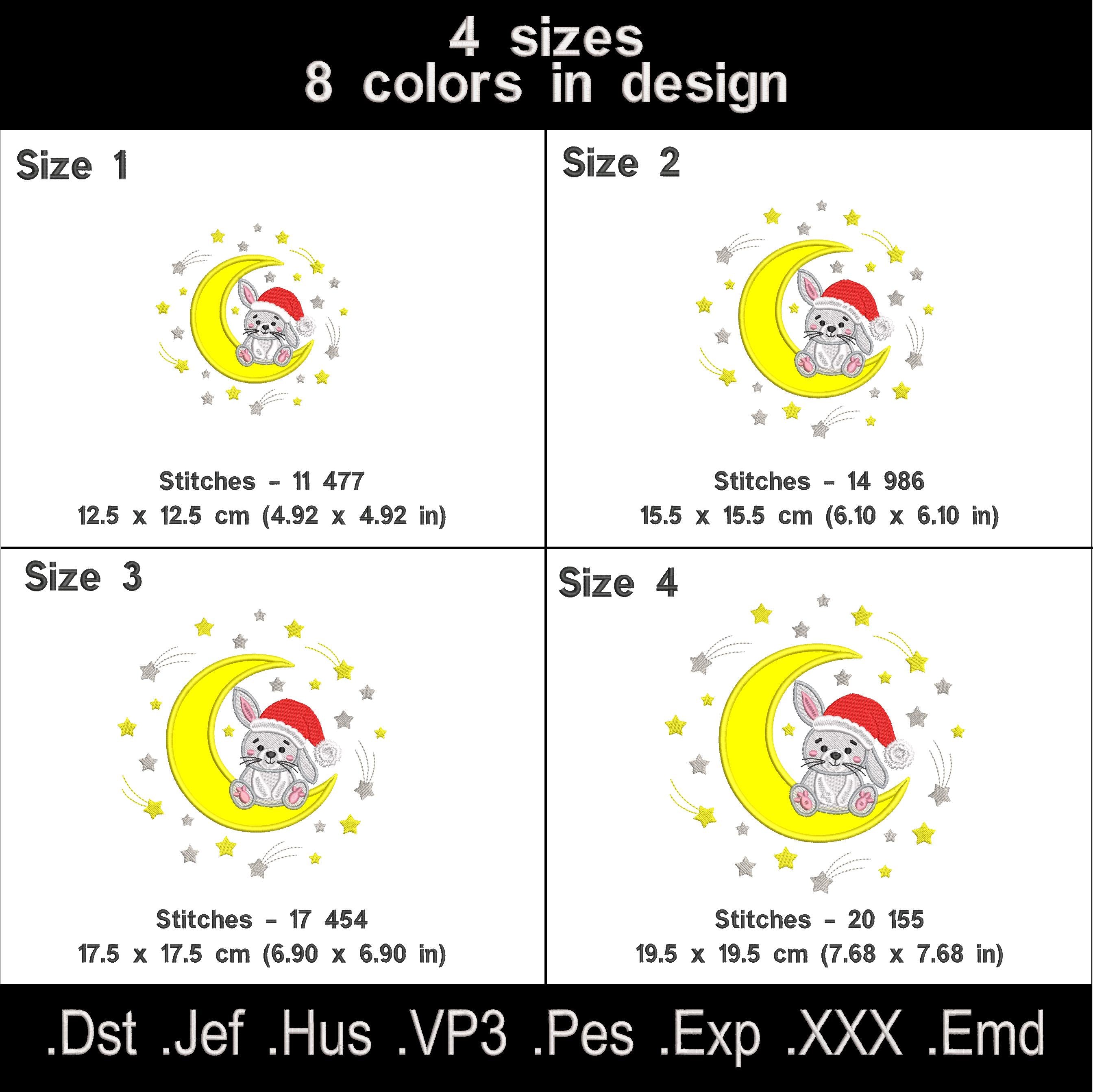 Christmas Bunny Applique Embroidery Design for Kids