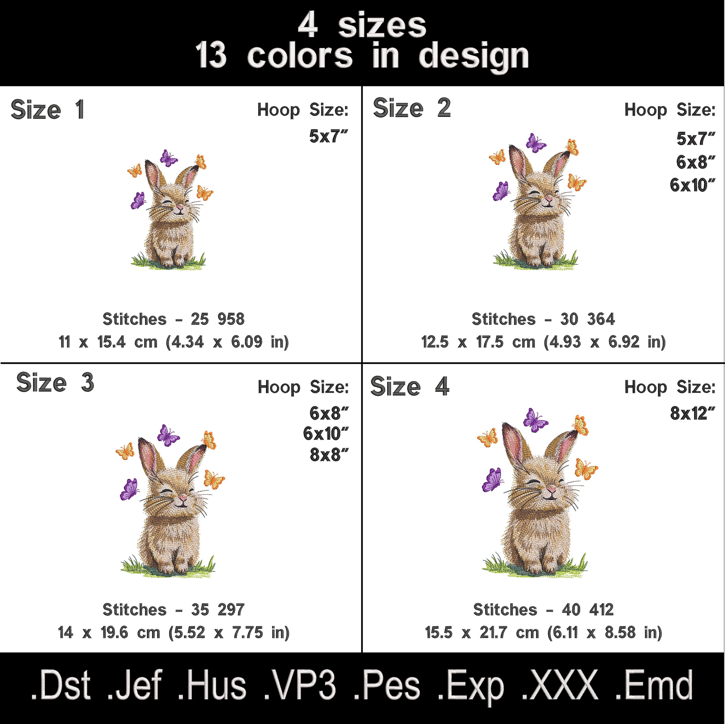Bunny Embroidery Bundle – 5 Spring Designs