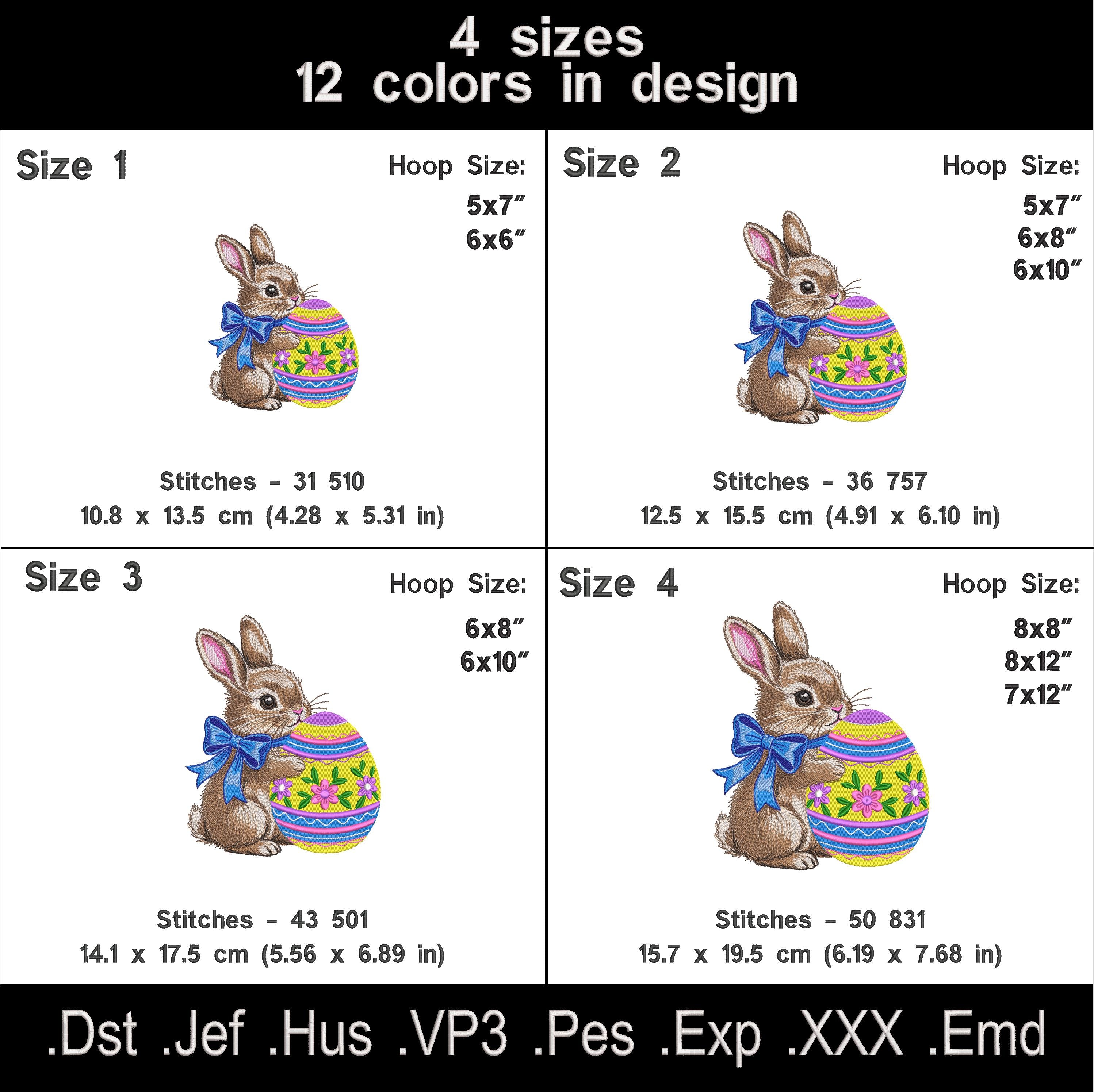 Easter Bunny Embroidery Design Set