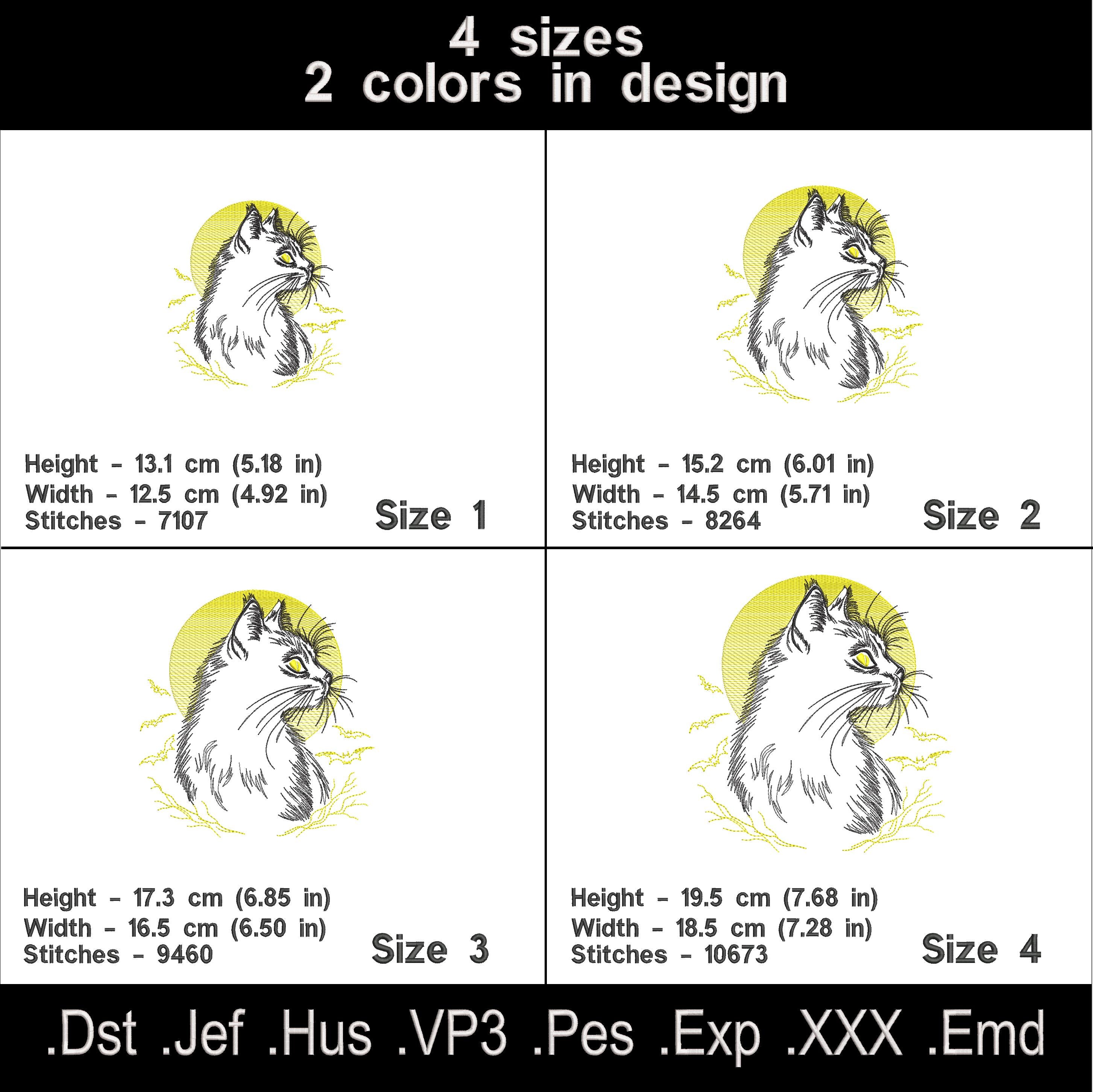 Halloween Cat Embroidery Design