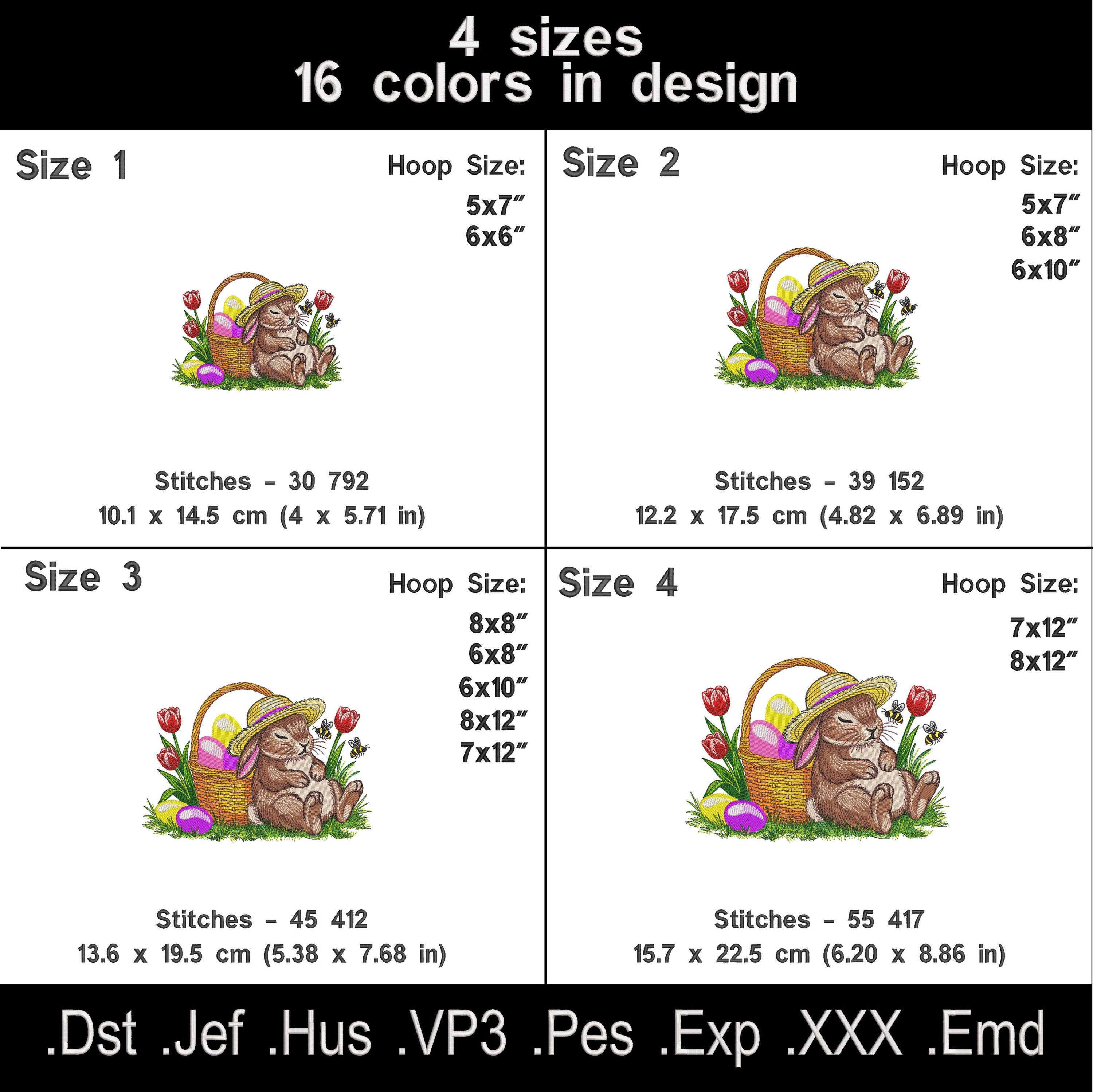 Easter Bunny Embroidery Design Set