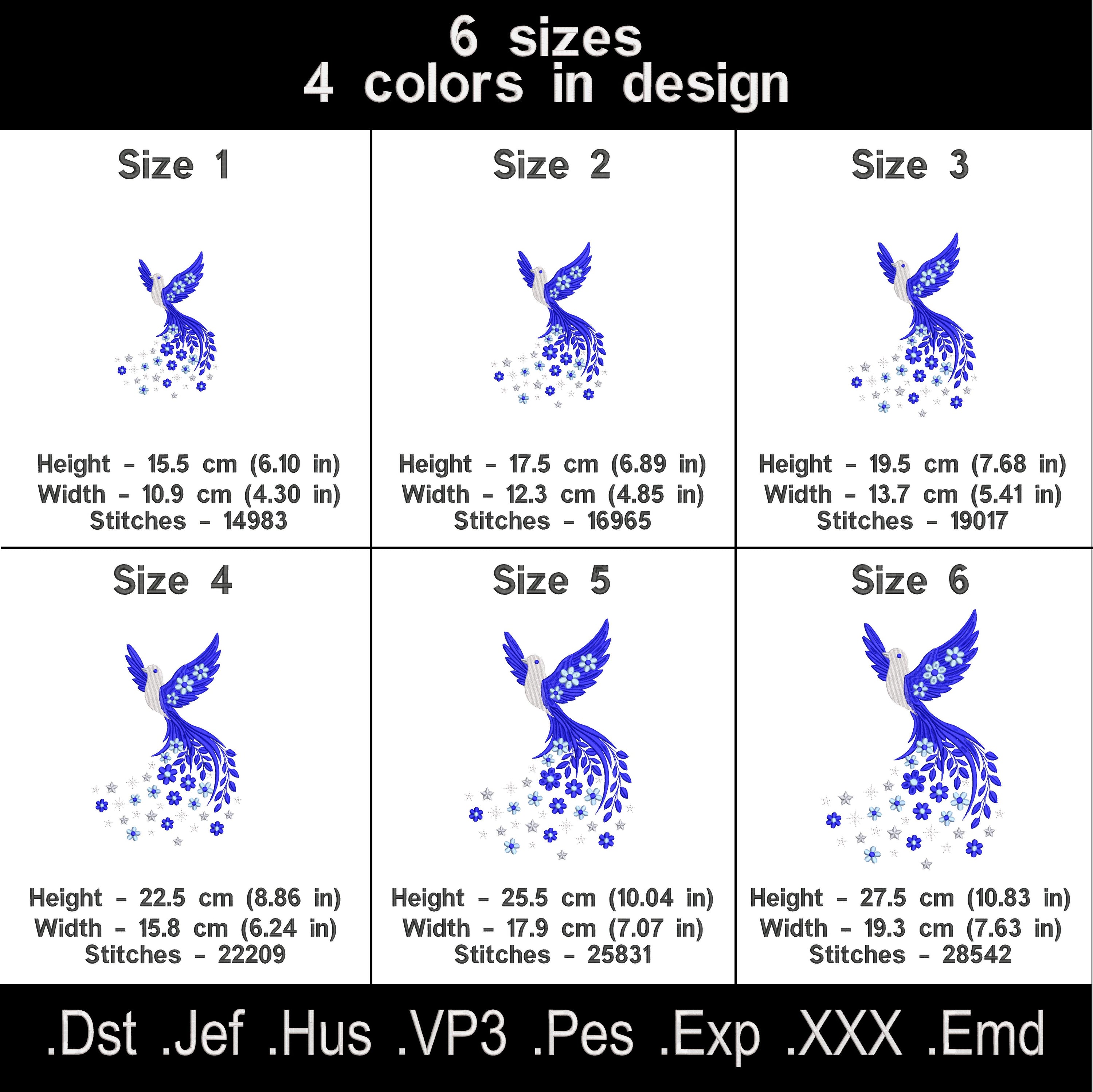 Flying Dove Machine Embroidery Design