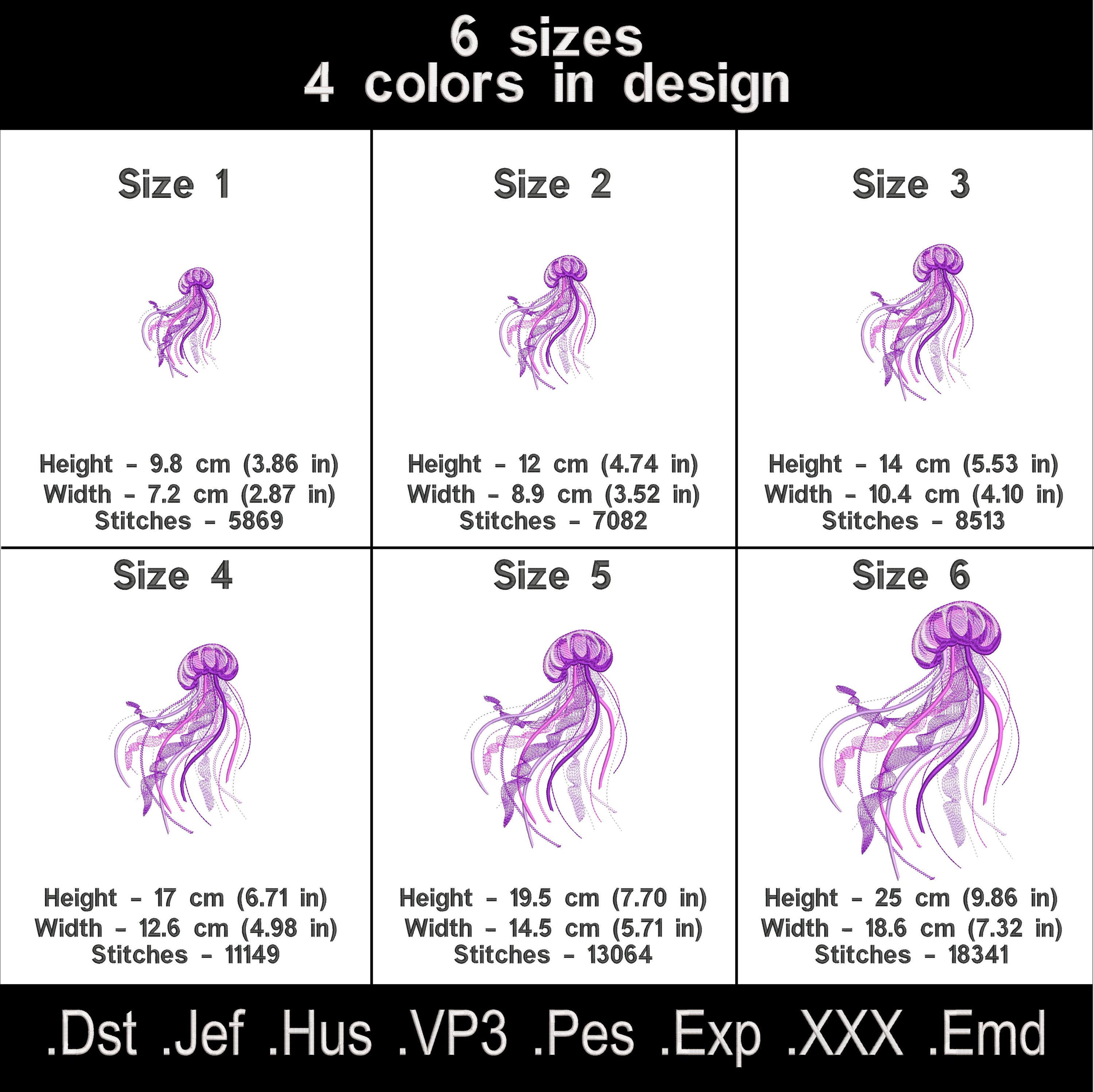 Jellyfish Machine embroidery designs. Ocean embroidery designs, Instant download