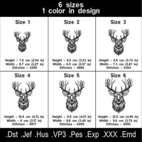 Deer embroidery designs for machine. Animal embroidery designs.