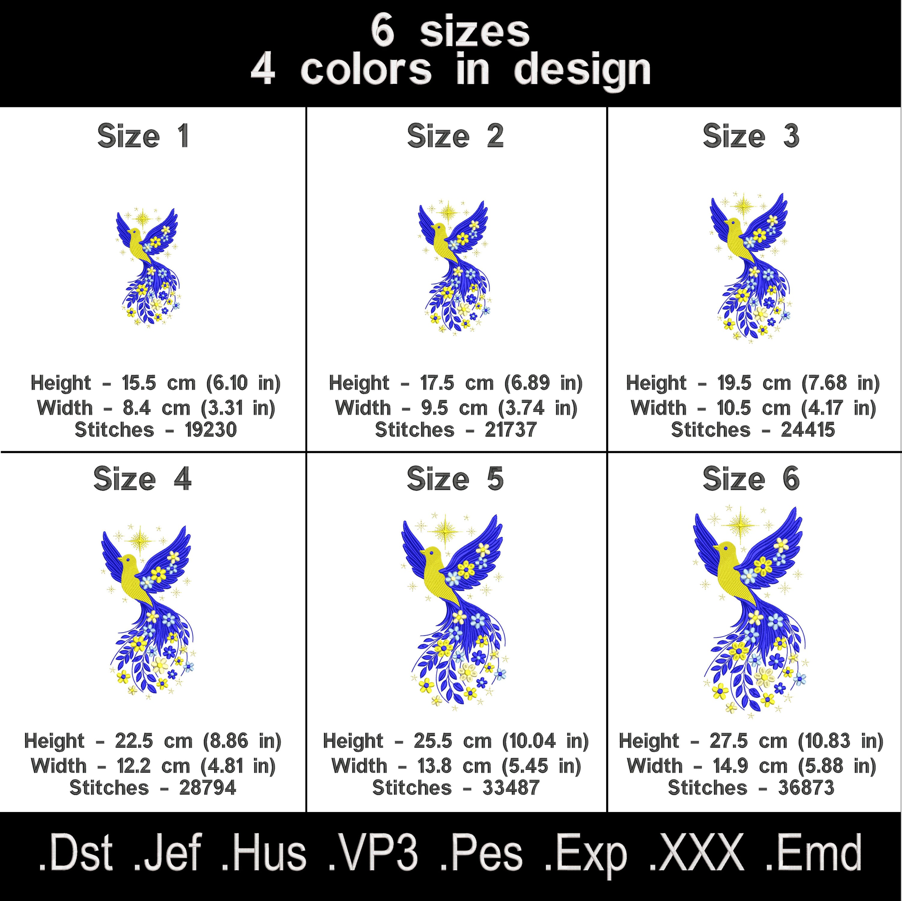 Flying Bird Machine Embroidery Design.