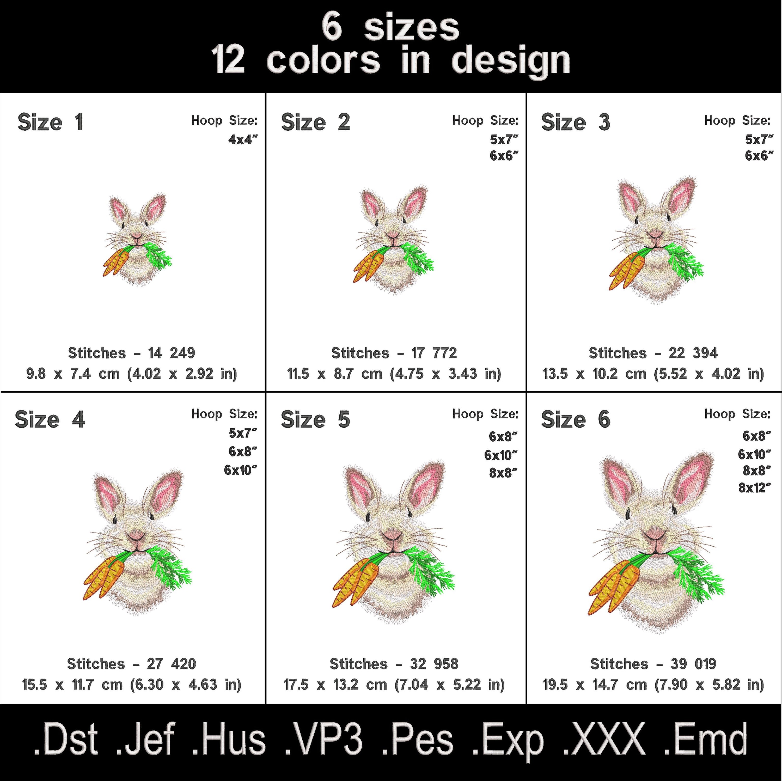 Funny Bunny With Carrot Embroidery Design