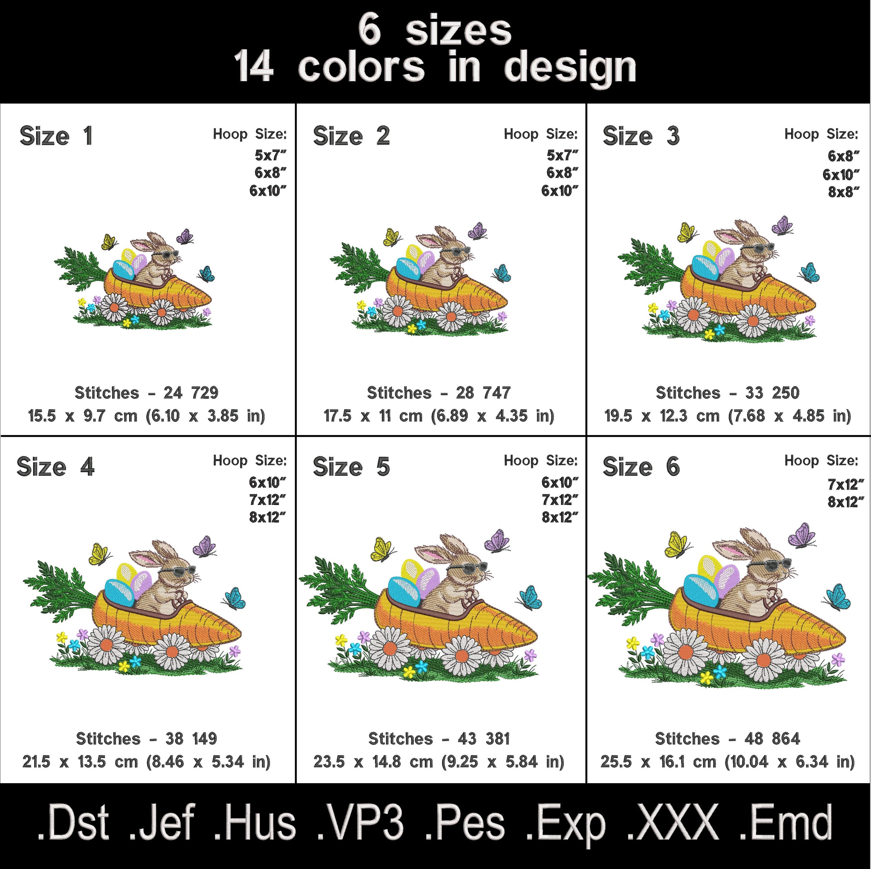 Easter Bunny Embroidery Design File