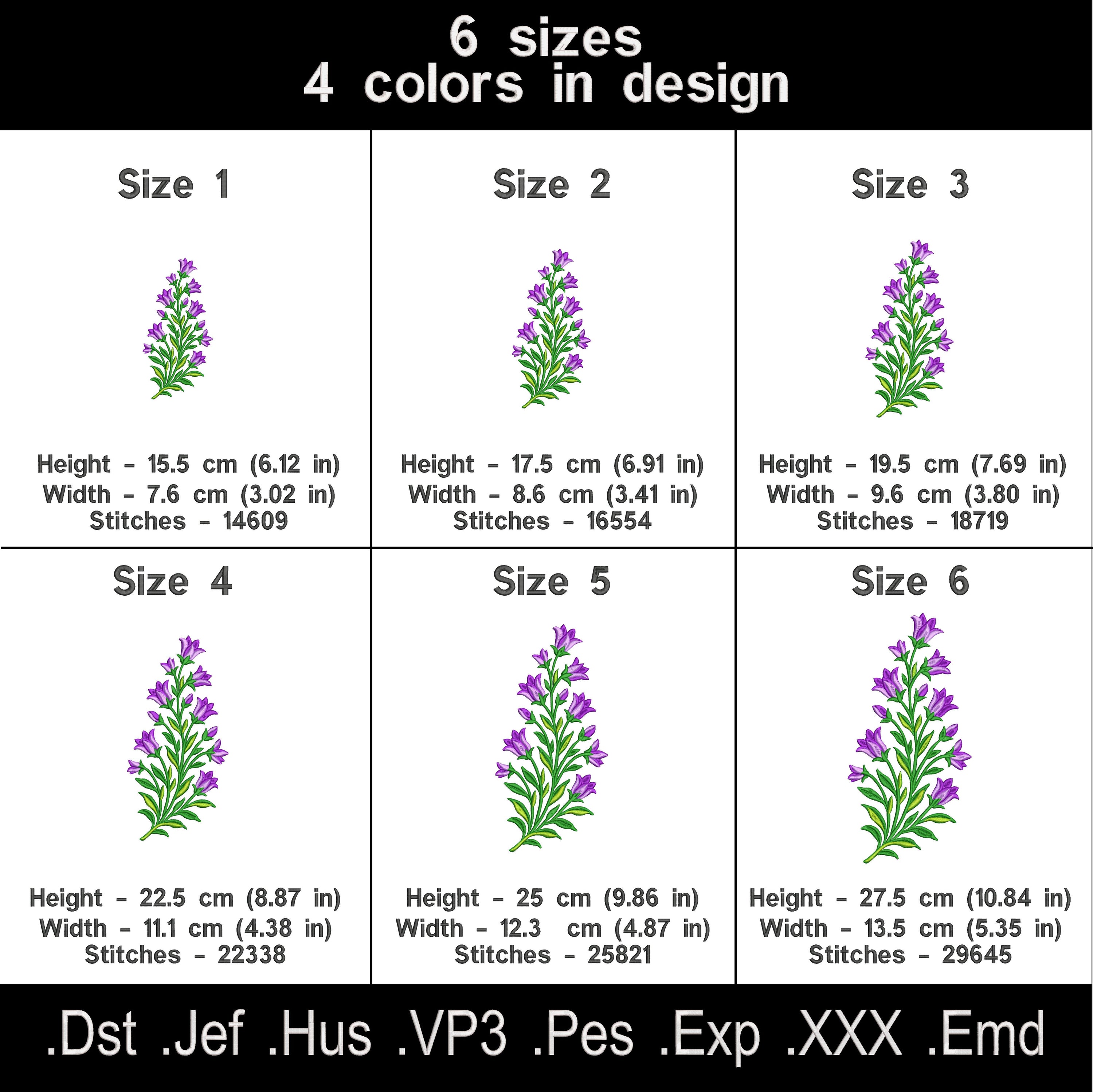 Bellflower Machine Embroidery Design