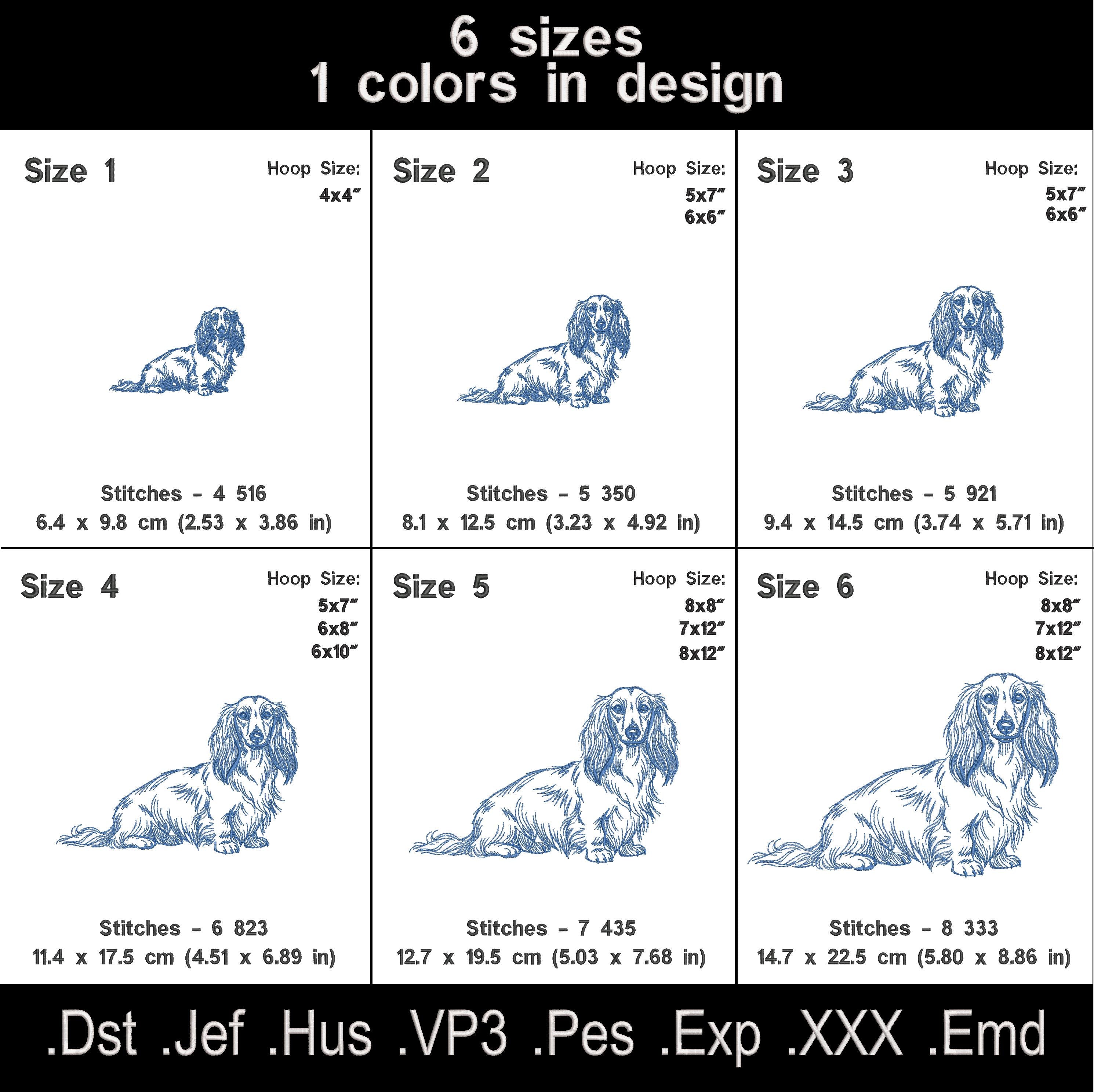 Minimal Dachshund Dog Embroidery Design