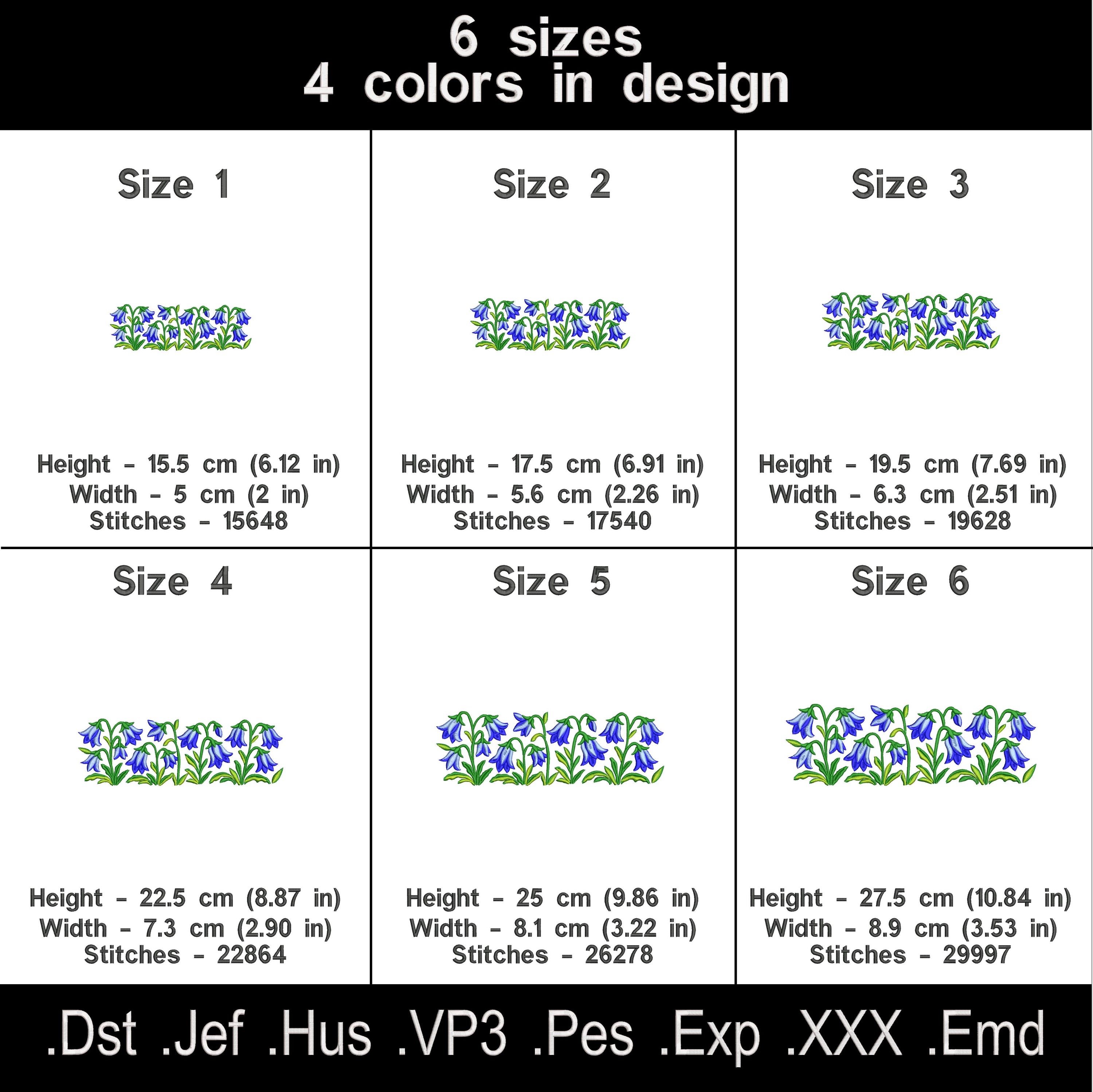 Bellflower Border Machine Embroidery Design